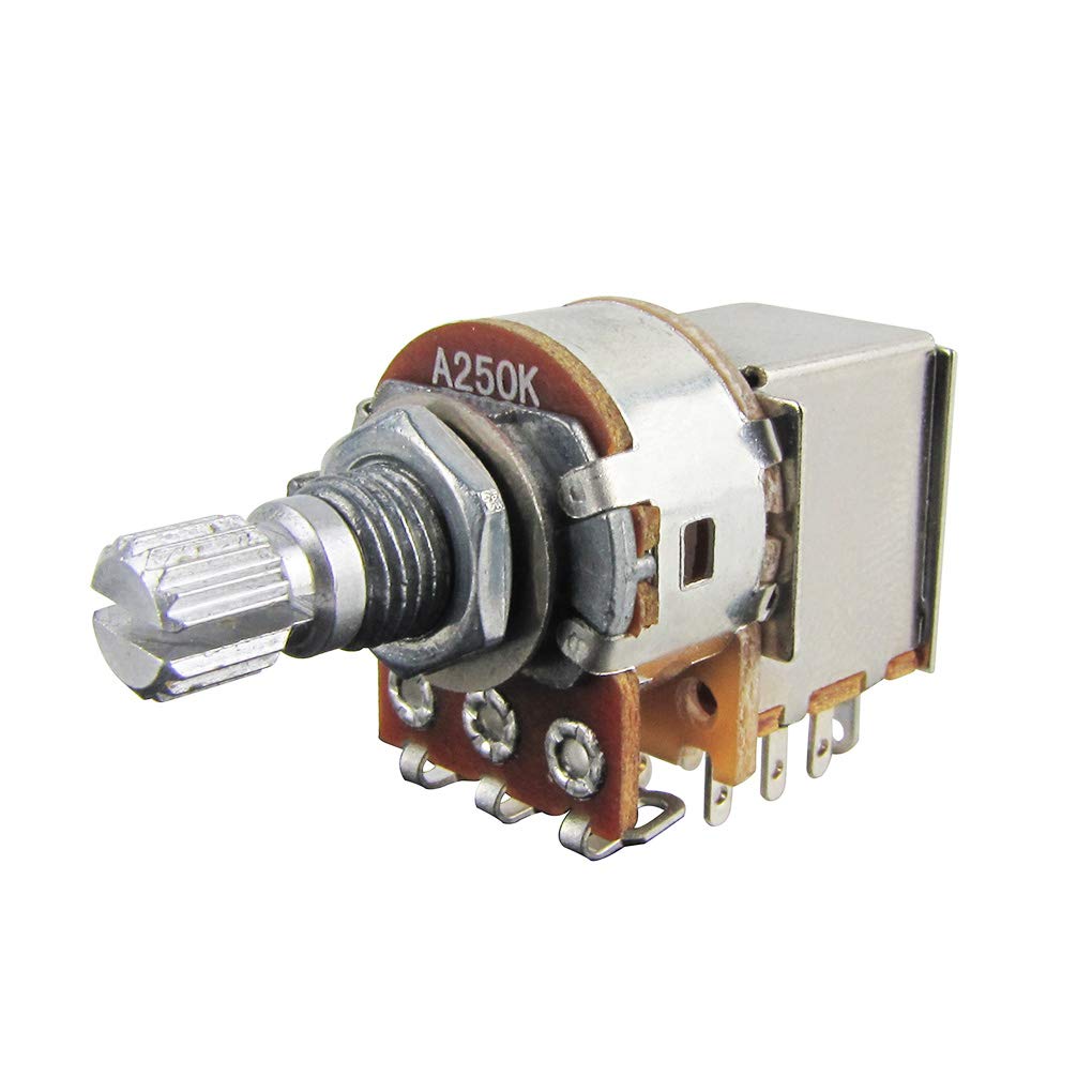 FLEOR 2pcs Push Pull Guitar Pots Short 15mm Split Shaft A250K Audio Taper Potentiometers