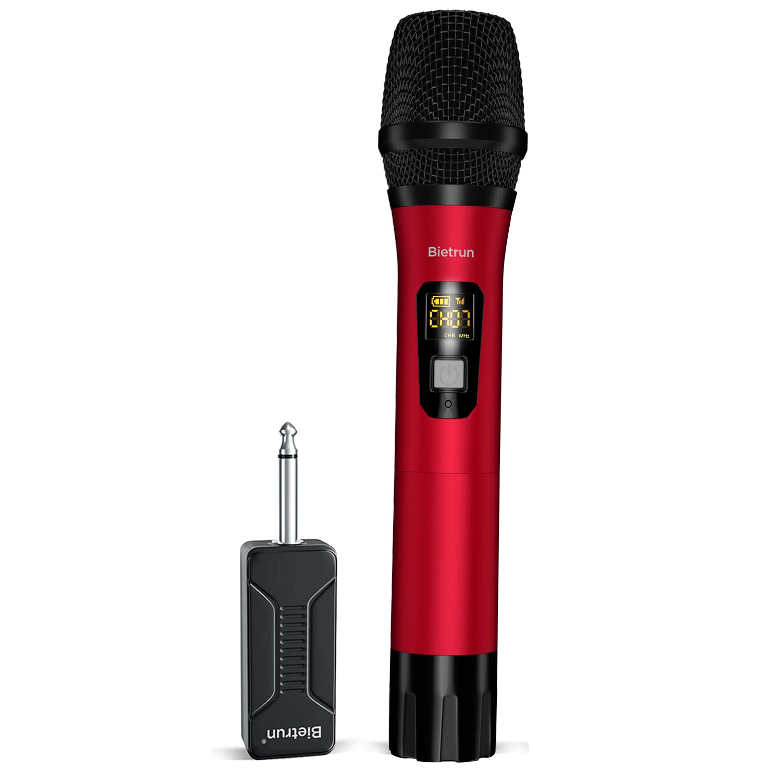 Wireless Microphone, Uhf Metal Dynamic Handheld Karaoke Mic, Rechargeable Receiver (Work 6Hs),160Ft Range, For Karaoke, Singing,