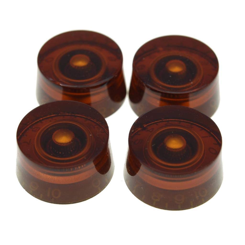 Dopro 4Pcs Usa(Imperial) Lp Guitar Speed Dial Knobs 24 Fine Splines Control Knobs For Usa Les Paul/Cts Pots Amber