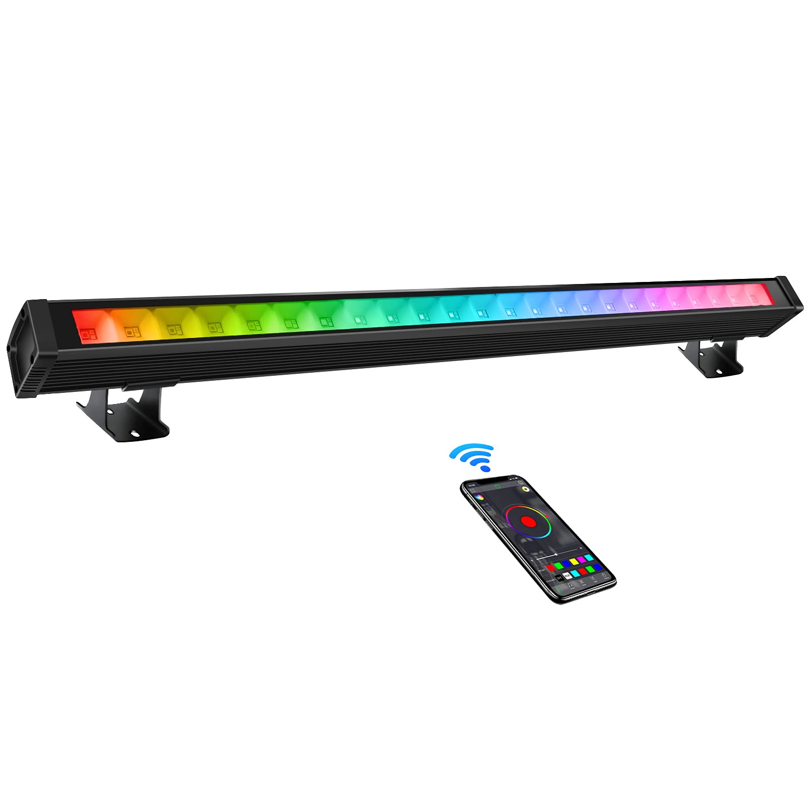 LED Stage Wash Light Bar - OPPSK 72W 24LEDs RGB IP65 Waterproof Wall Wash Light Bar with APP Control Dimmable Color Changing Sta