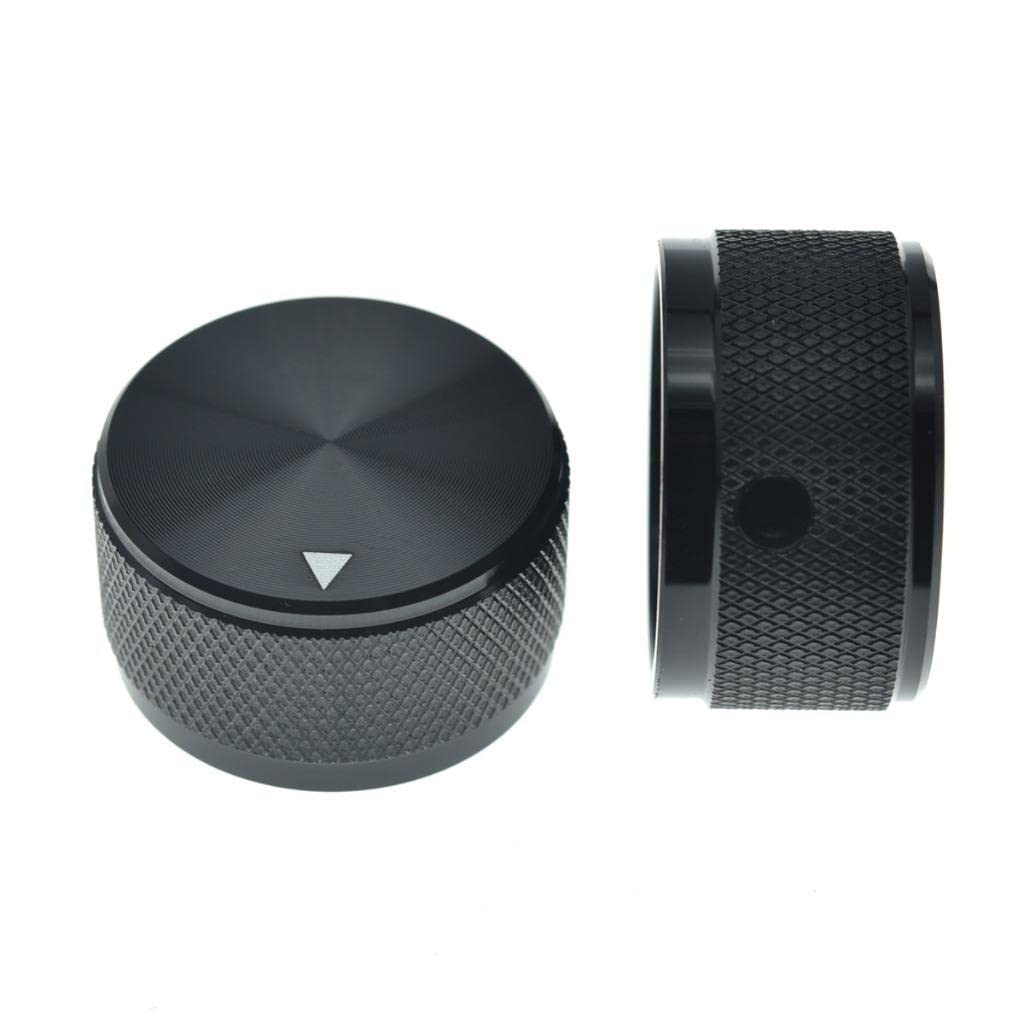Kaish 2-Pack 1-3/16''(30Mm) Diam. Aluminium Potentiometer Knobs 1/4'' Universal Metal Pot Knobs With Indicator And Set Screw For