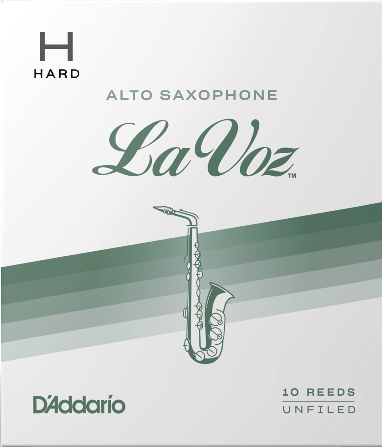 D Addario La Voz Alto Sax Reeds - Alto Saxophone Reeds - RJC10HD - Unfiled Cut - Hard - 10-Pack