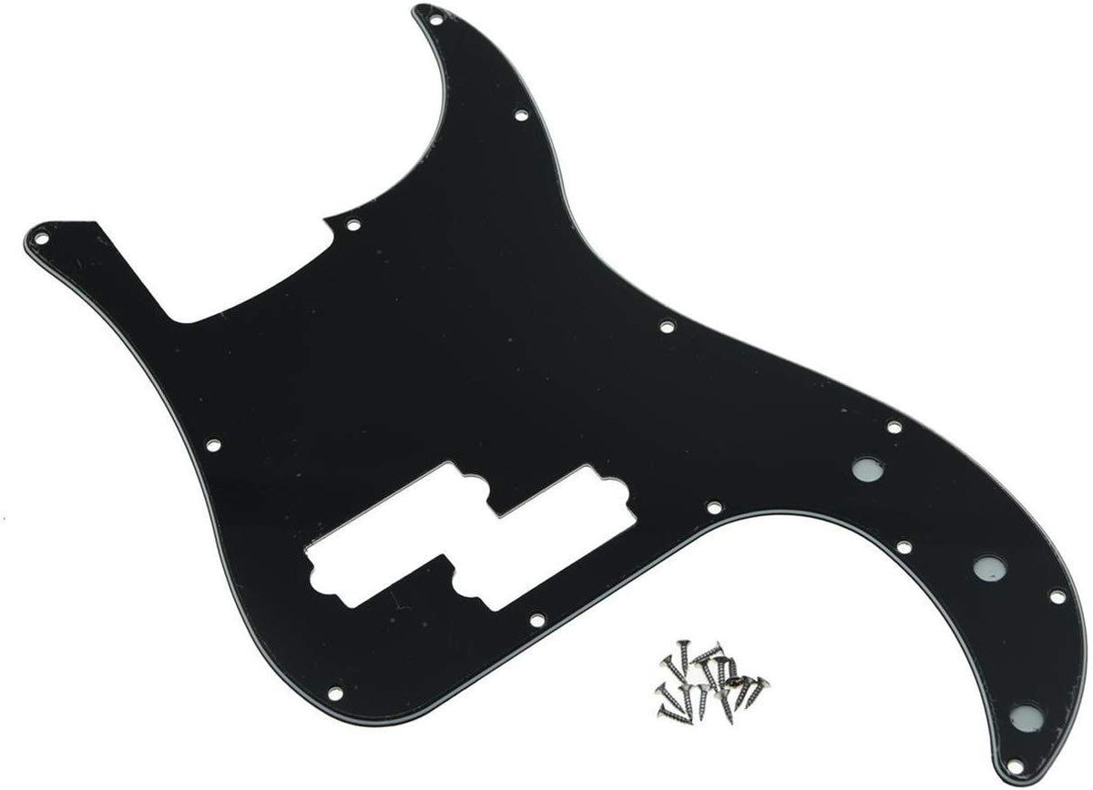 Dopro 13 Hole Precision Bass Pickguard Pb P Bass Scratch Plate For Usa/Mexican Fd Precision Bass Black 3 Ply