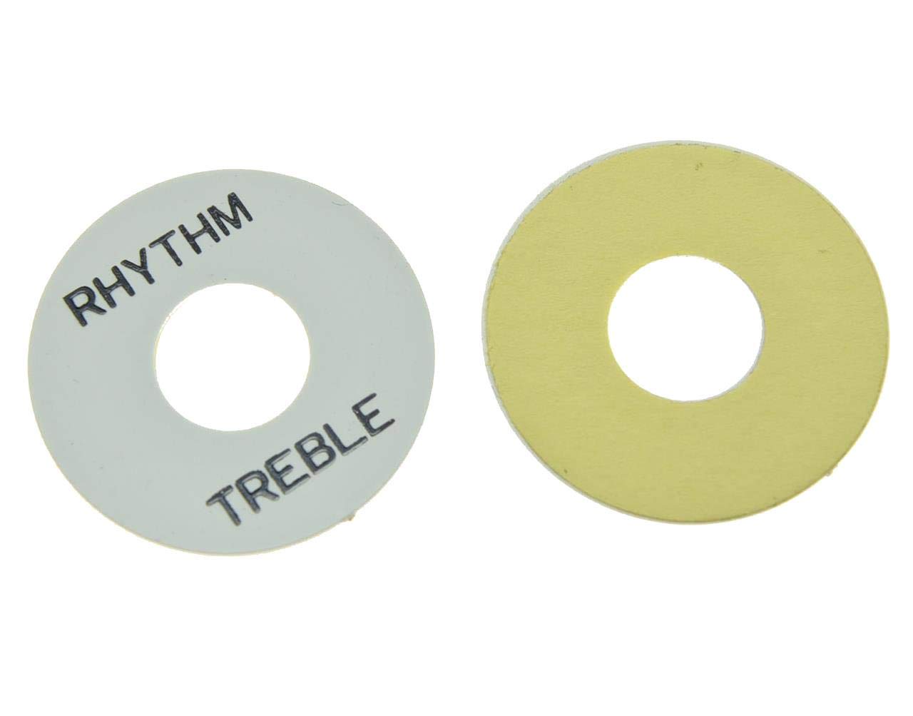 KAISH 2pcs White with Black LP Guitar Toggle Switch Washer Plate Rhythm Treble Ring for Les Paul