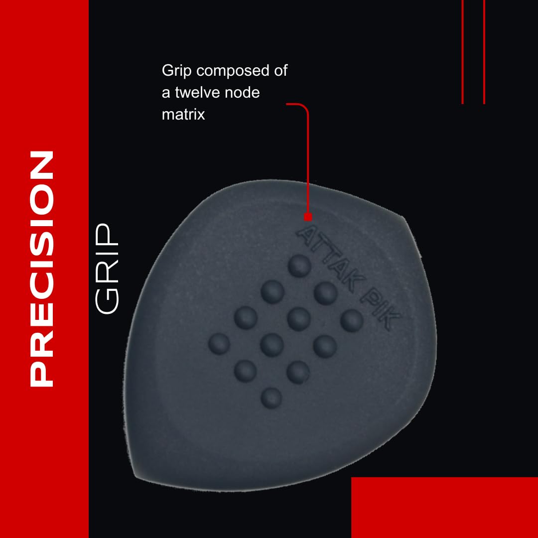 Acoustik Attak STEALTH XL Structured Guitar Pick - Large Beveled Guitar Picks, Unique Tone (10 Pack, Black)