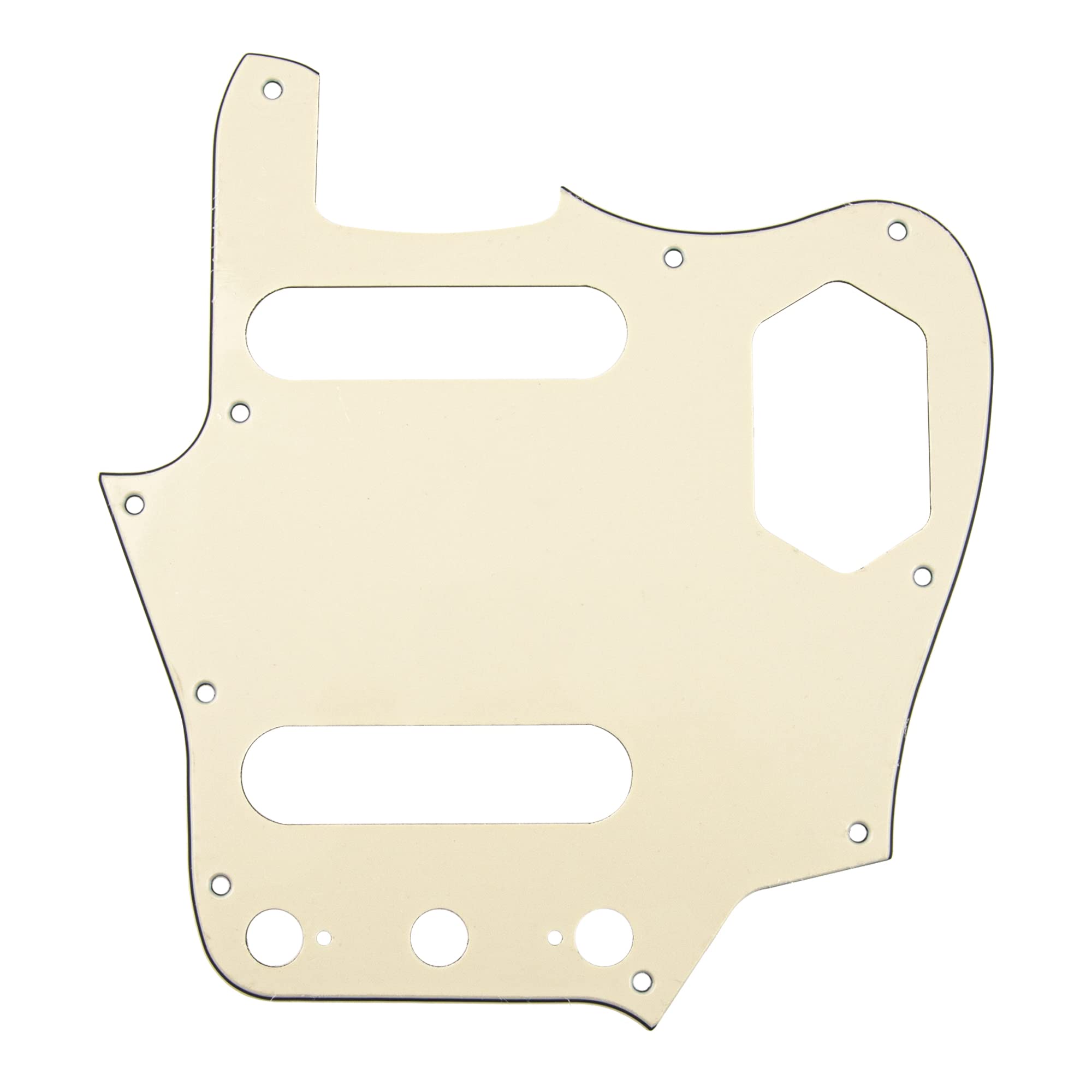 1Pcs Yootones 10-Hole Vintage Style Guitar Pickguard Compatible With Fender American Jaguar (3Ply Cream)