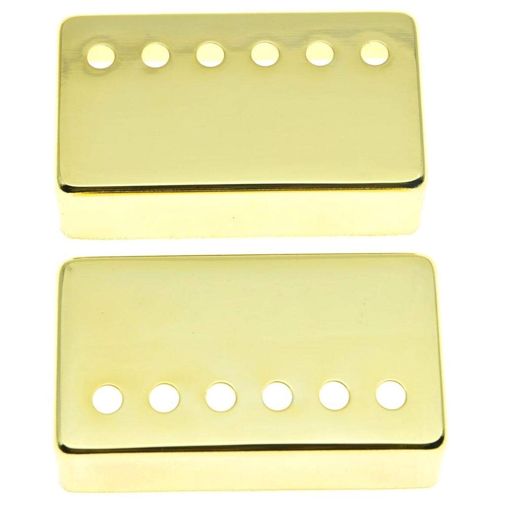 KAISH Set of 2 Humbucker Guitar Pickup Cover Brass Humbucker Pickup Covers 49.2mm/52mm Pole Spacing Pickup Cover Gold