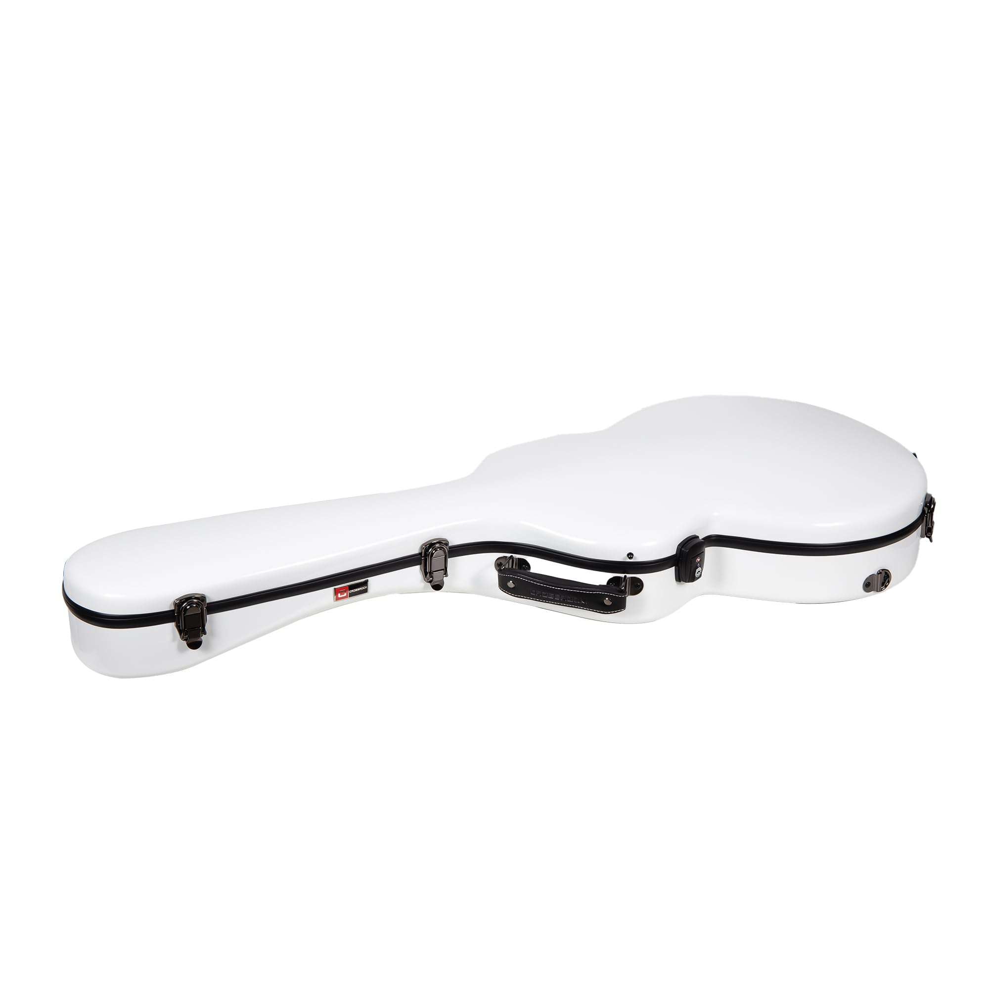 Crossrock Fiberglass Hard Shell with Backpack White 335 style Guitar Case