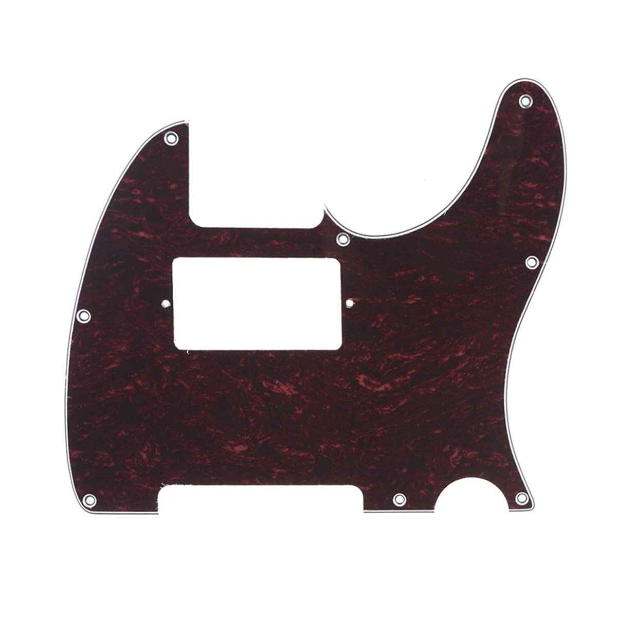 Musiclily 8 Hole Guitar Telecaster Pickguard Humbucker Hh Scratch Plate For Fender Usa/Mexican Standard Tele Parts, 4Ply Red Tor