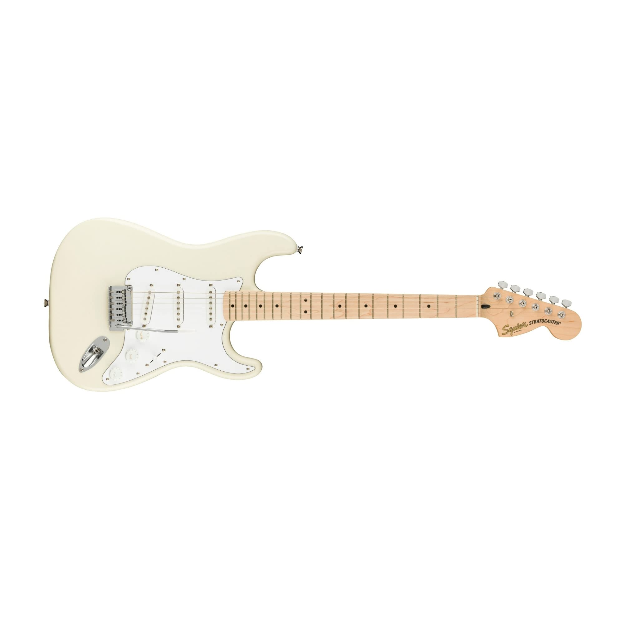 Squier Affinity Series Stratocaster Electric Guitar - Olympic White with Maple Fingerboard