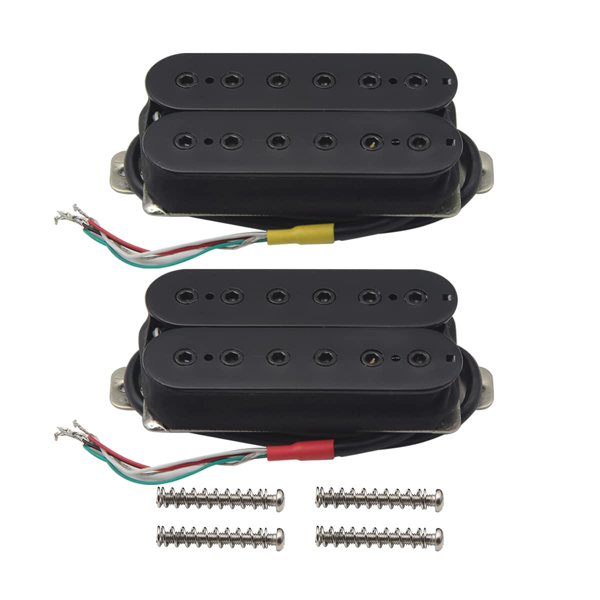 Fleor Alnico 5 Electric Guitar Neck & Bridge Pickup Set Double Coil Humbucker Pickups-Black