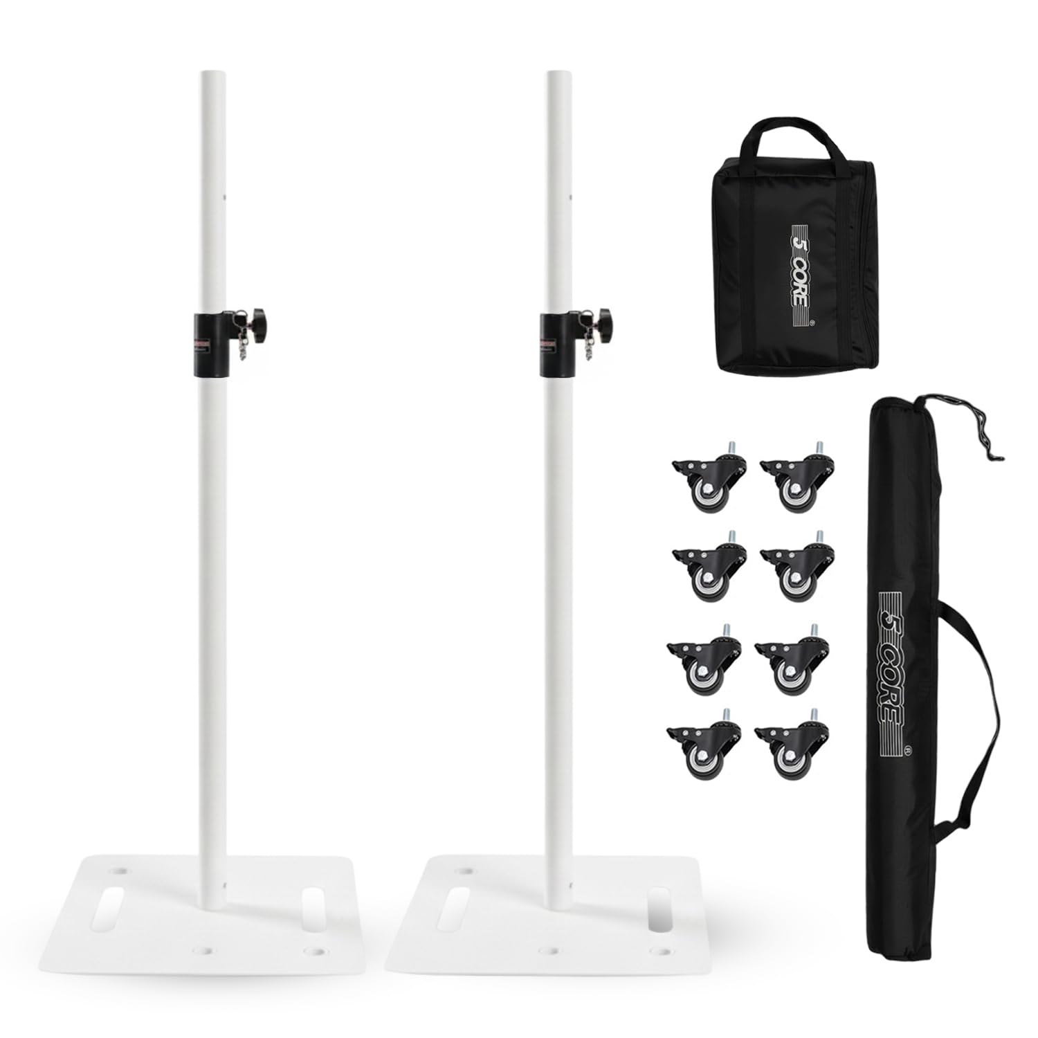 5 Core Speaker Stands Pair Height Adjustable 61 Inch Heavy Duty 100 lbs Capacity 35mm Universal Mount Floor PA DJ Speakers Stand