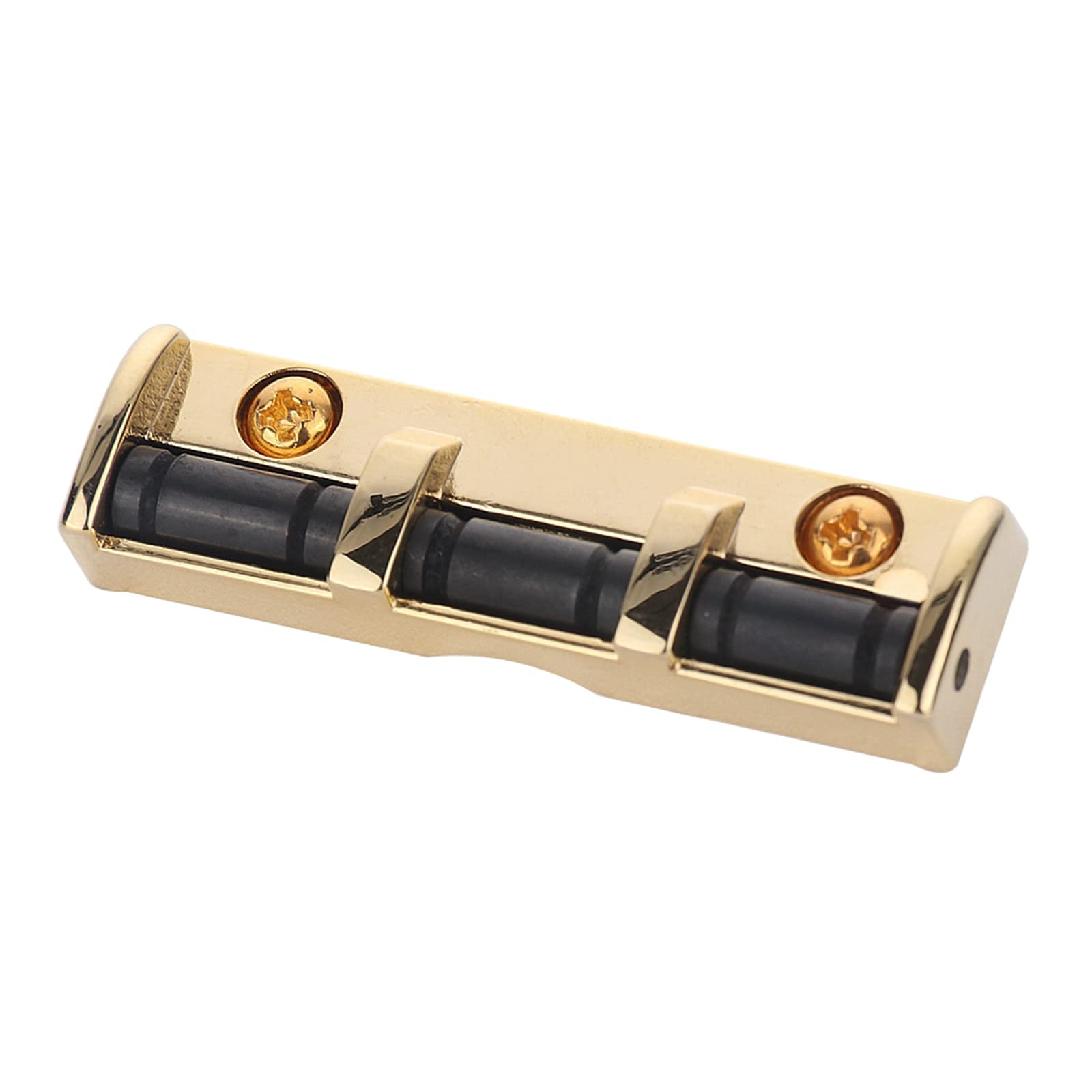 XIYANGJUAN 6 String Metal Guitar Roller Nut 3 saddles with Screws Compatible with Strat or Tele Electric Guitar (Gold)
