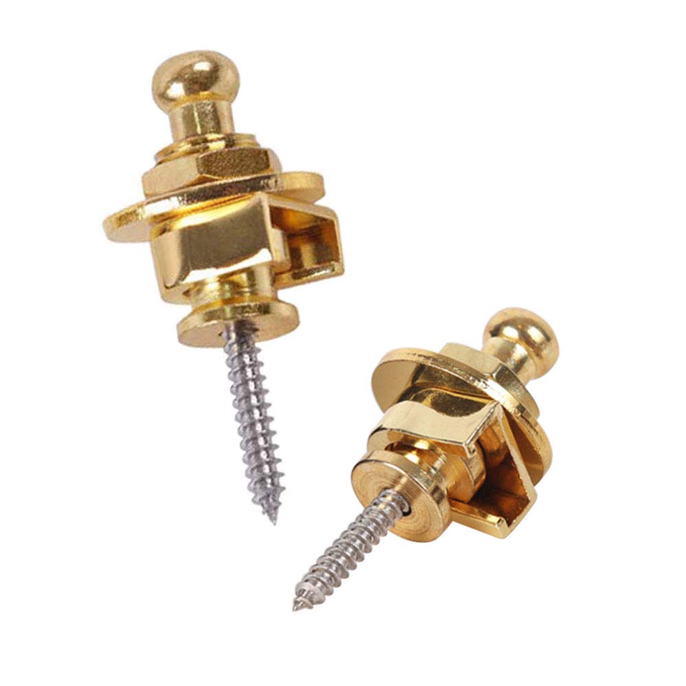 Wolfride 3 Pairs Guitar Strap Lock Security Strap Lock Buttons Replacement Black Silver Gold for Guitar Bass