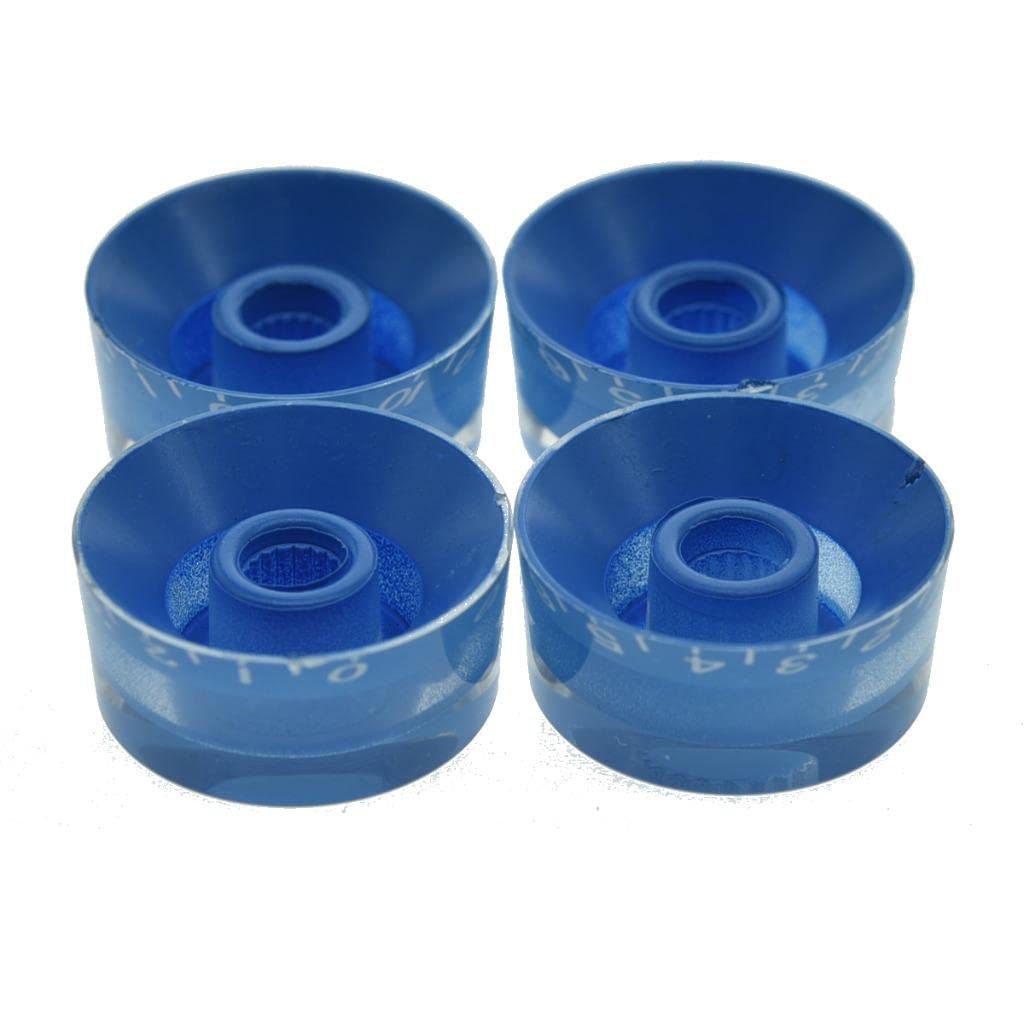 KAISH 4pcs Blue with White Number Guitar Speed Dial Knobs Control Knob fits LP Guitar