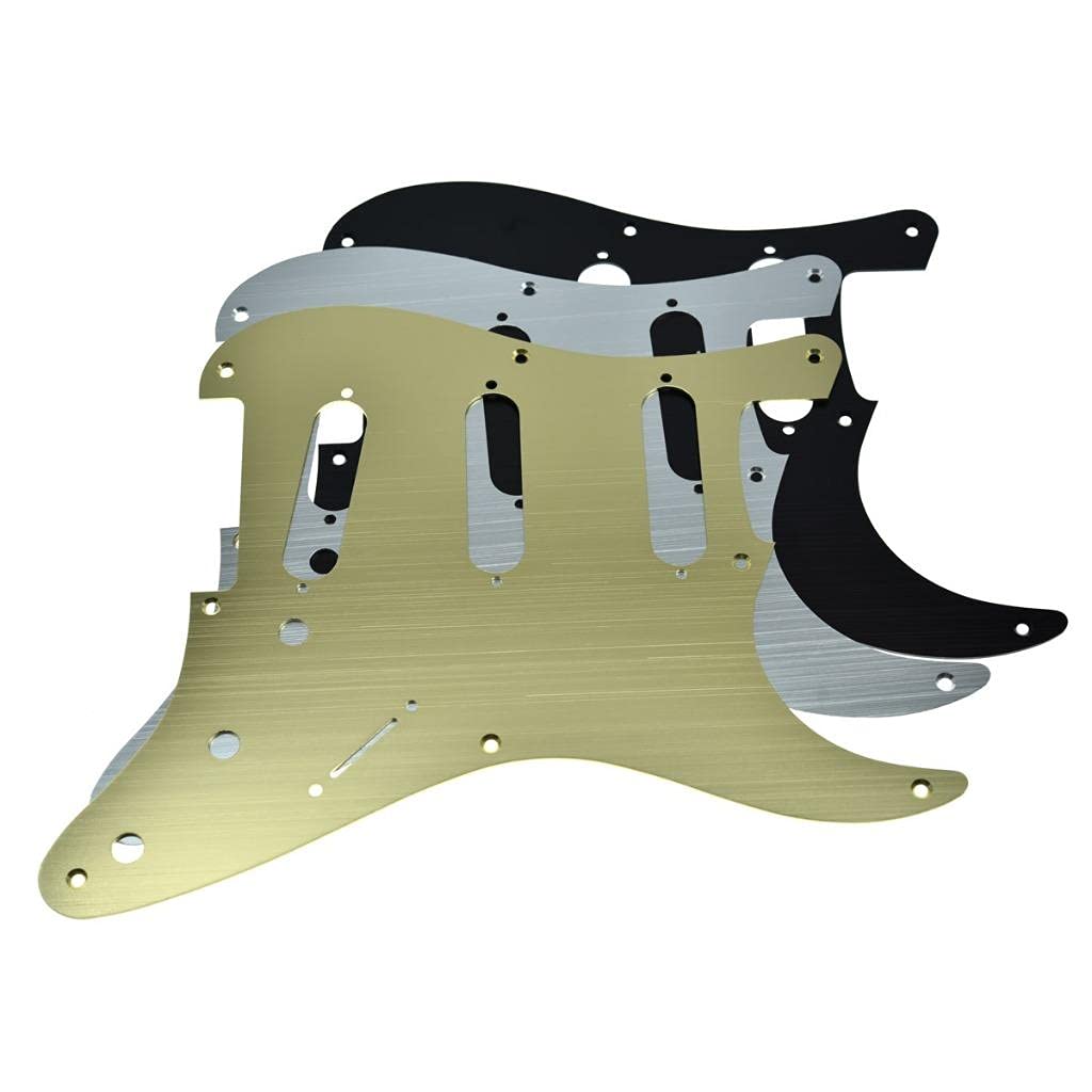 Dopro 8 Hole Aluminum Anodized Vintage Style ST Strat SSS Guitar Pickguard Scratch Plate for American FD Strat Black
