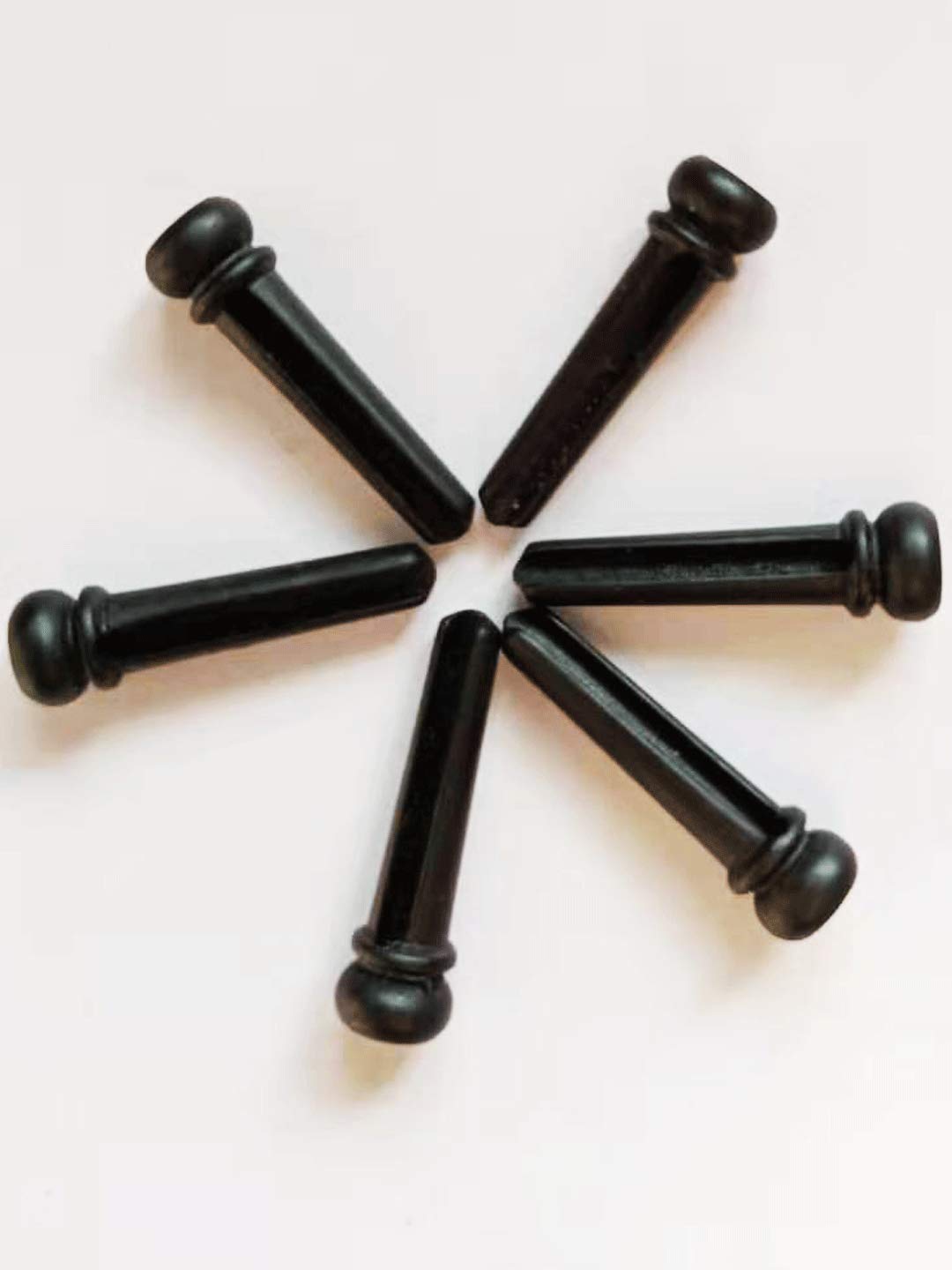 Ubrand AYUBOUSA 6pcs Ebony Guitar Pins Inlaid 2mm Abalone Dot Acoustic Guitar Replacement Parts