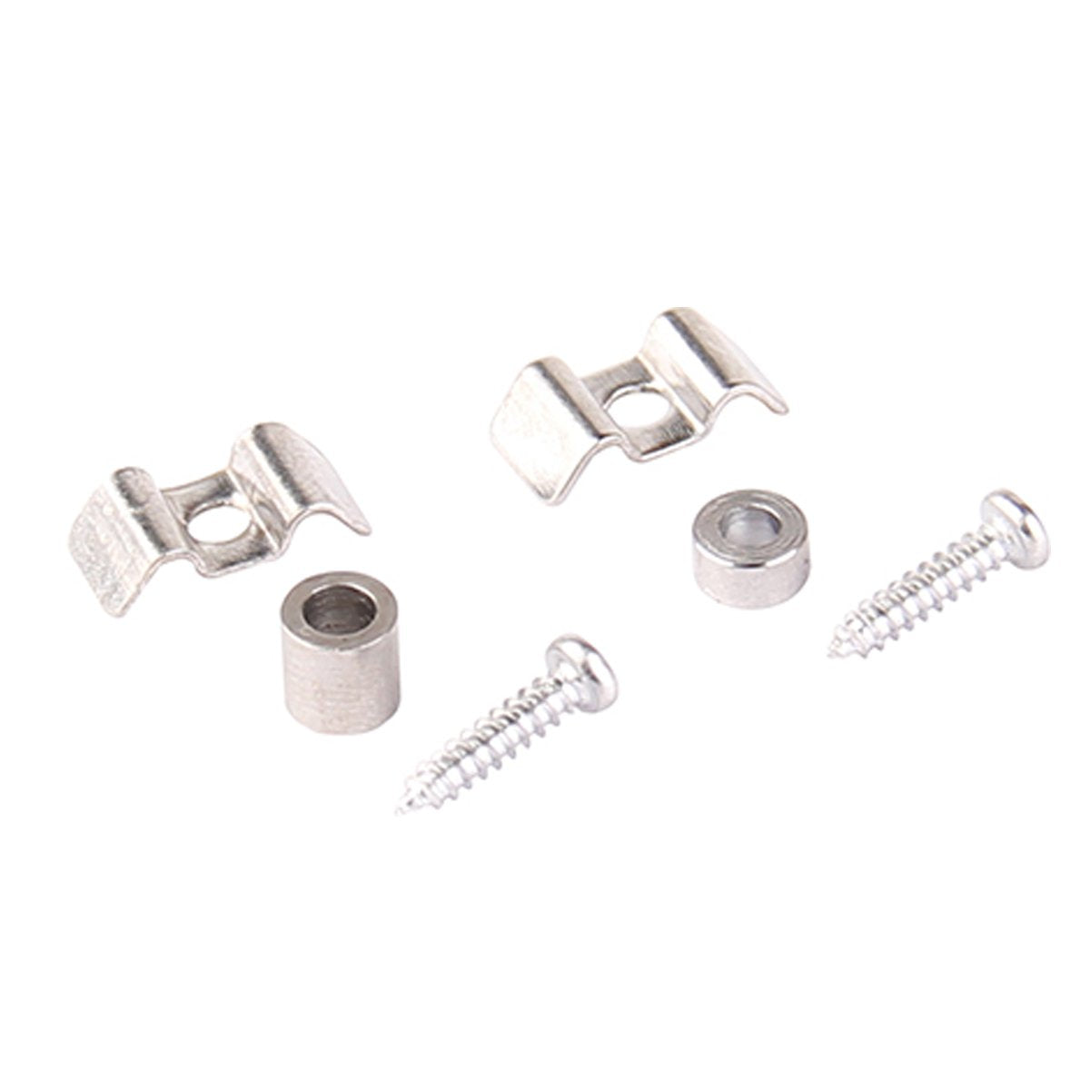 Musiclily Metal Vintage Style String Guides for Strat or Squier Style Guitar, Chrome (10 Pieces)