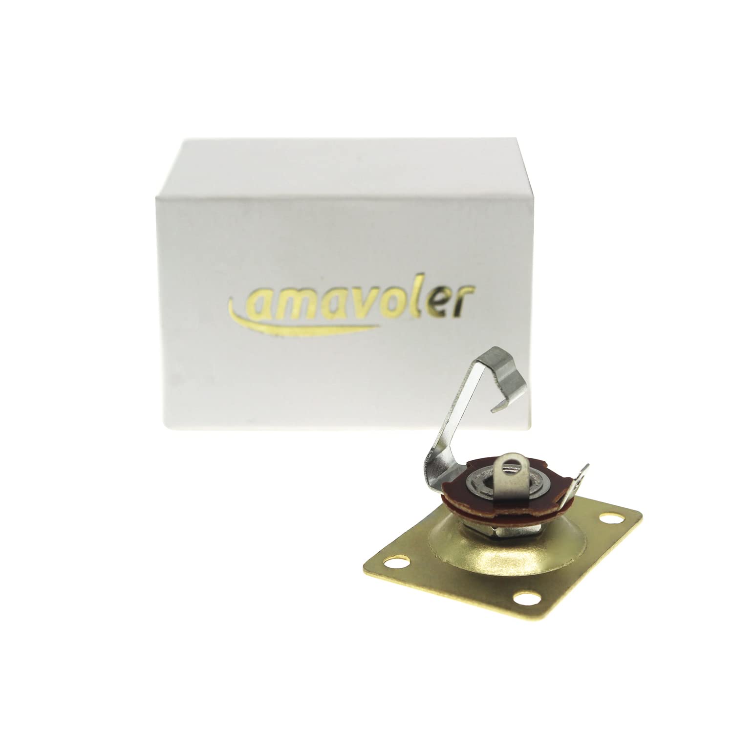 Amavoler 1/4'' 6.35mm Guitar Mono Output Jack Plate Input Socket for LP Les Paul Electric Guitar (Gold)