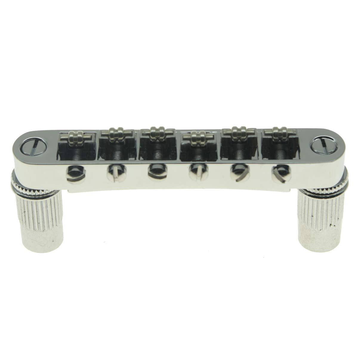 KAISH Chrome Guitar Roller Saddle Bridge Tune-O-Matic Bridge with Roller Saddles For Epi Les Paul,SG,Dot,Bigsby Guitar with M8 T