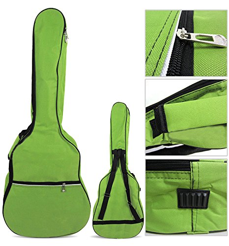 HOT SEAL 5MM Sponge Waterproof Durable Colorful Conventional Guitar Case Bag with Storage (For 40&41 Inch, Green)
