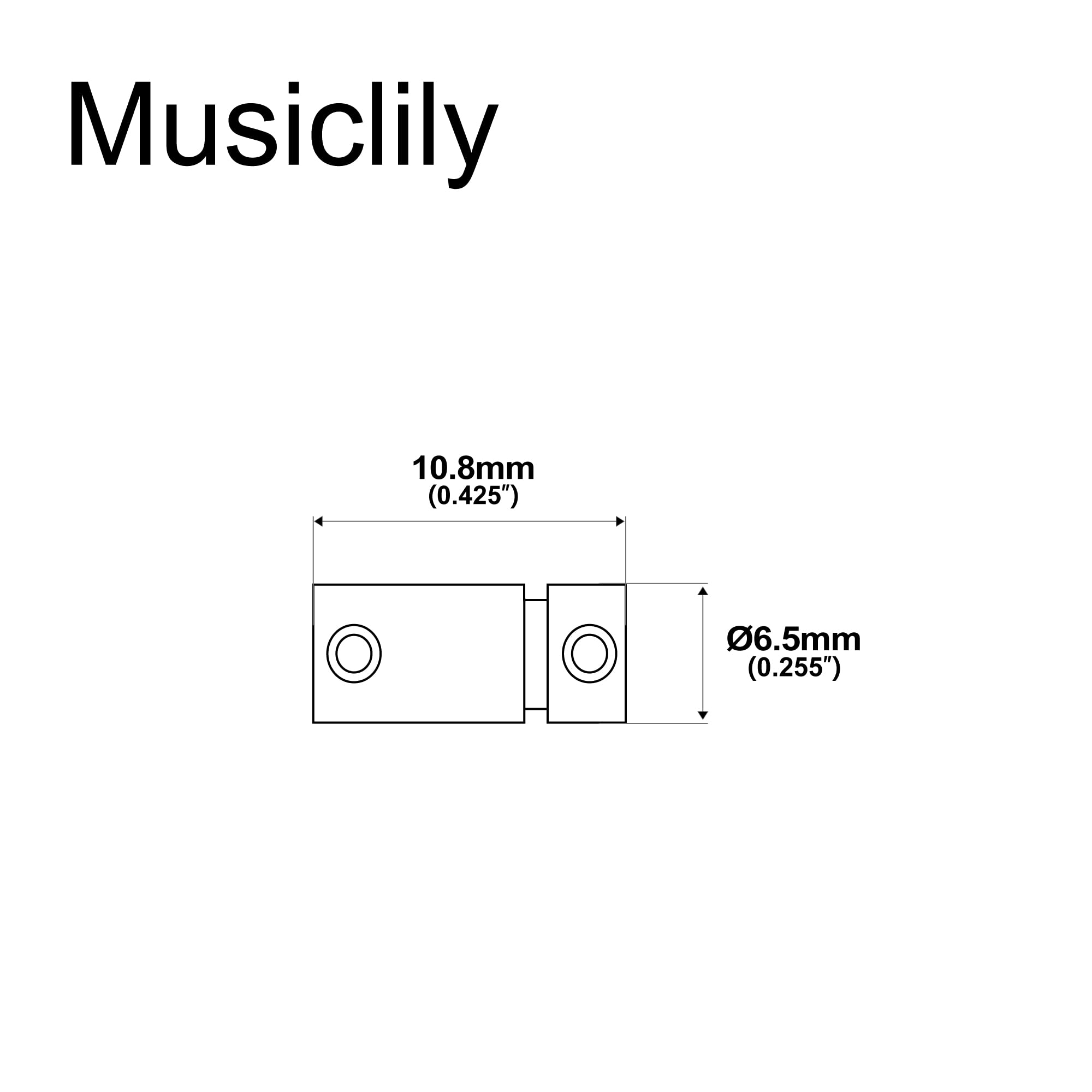 Musiclily Pro 10.8mm Small Barrel Steel Saddles Round Bridge Saddles for Fender Squier Telecaster Tele Style Electric Guitar, Ni