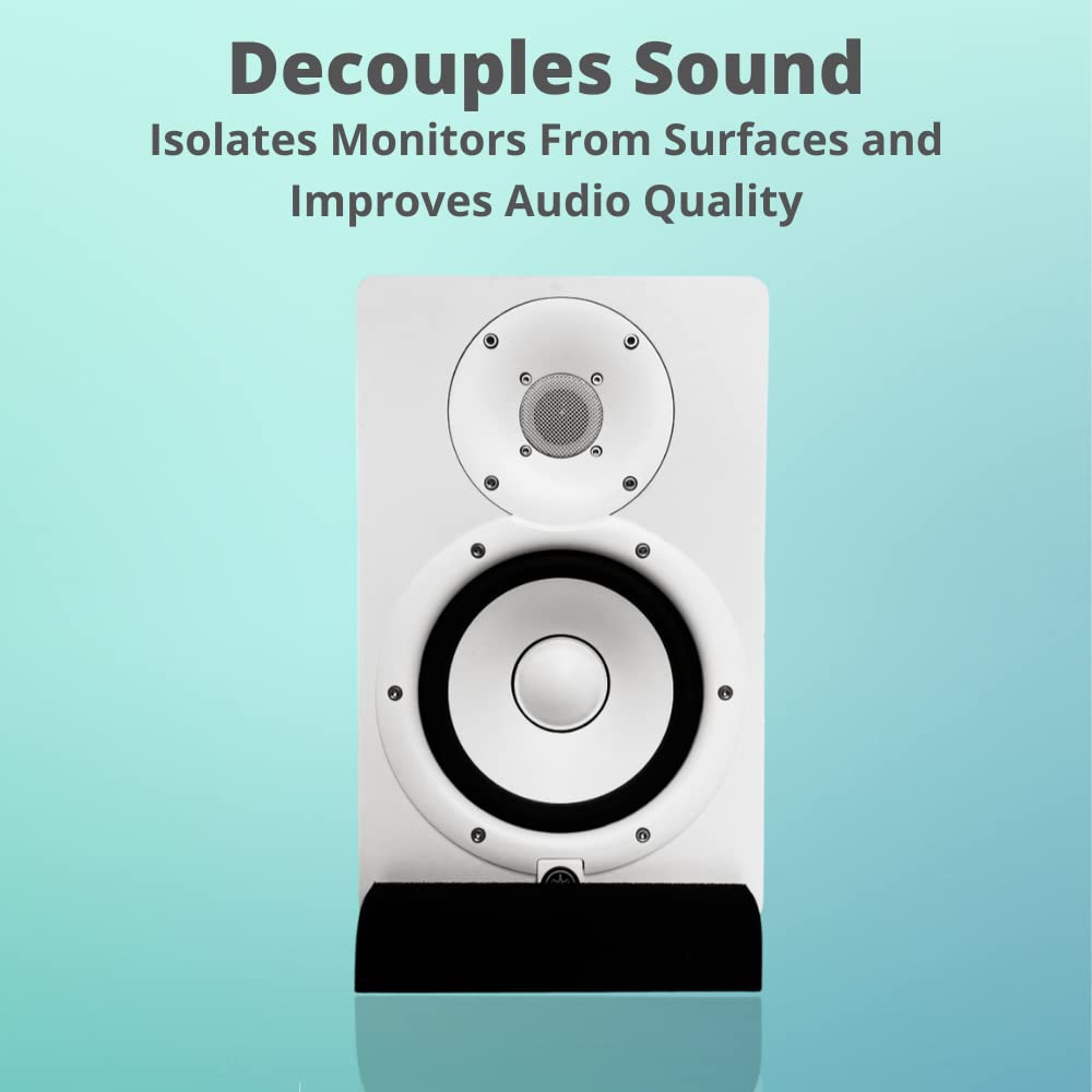 TRUE NORTH Studio Monitor Isolation Pads Pair (6.5-8 Inch Speaker Isolation Pads) - Studio Monitor Pads - Sound Pads - Bookshelf