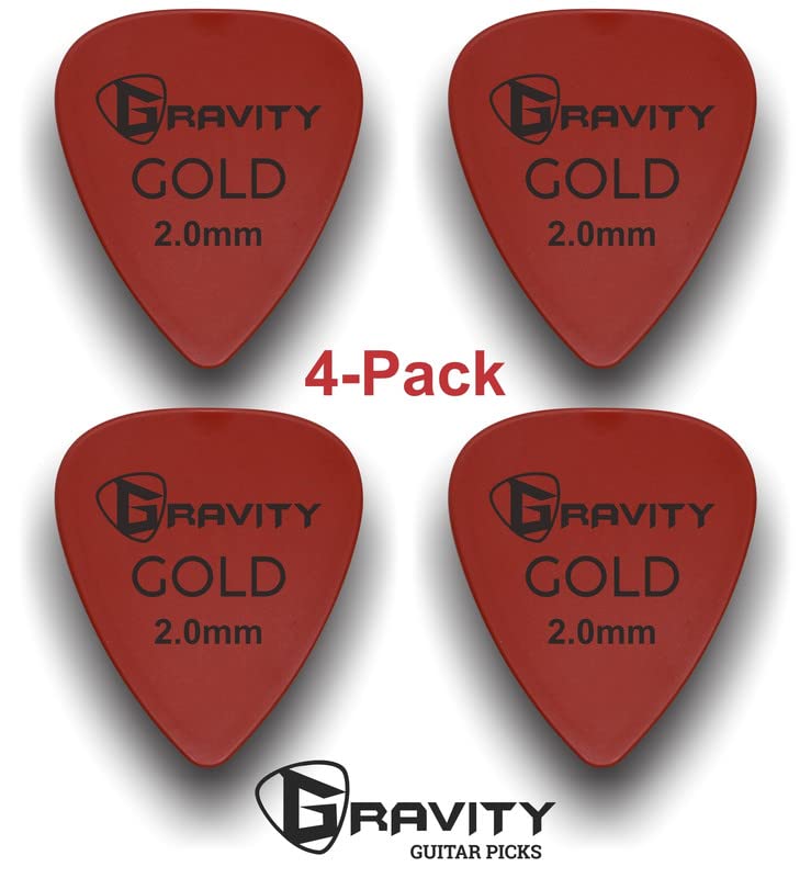 Gravity Gold Series Guitar Picks - Perfect For Beginners & Professionals | Pack Of 4