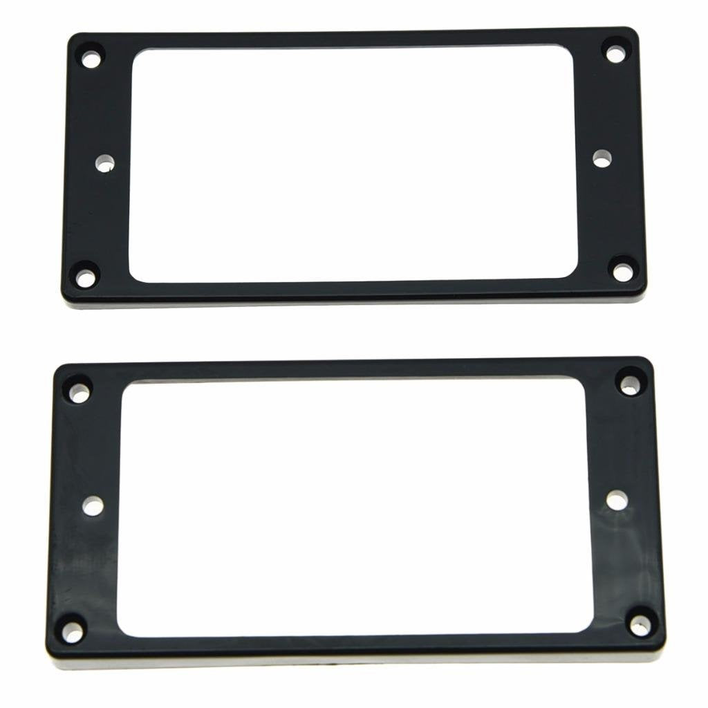 Dopro Set Of 2 Plastic Humbucker Pickup Ring Pickup Mounting Frame Curved Bottom 3 * 5 For Neck And 7 * 9 For Bridge Pickup Blac
