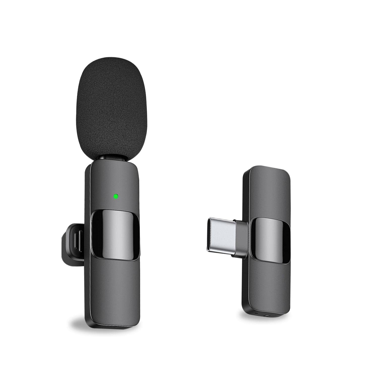 Professional Wireless Lavalier Lapel Microphone for Android Computer - Cordless Omnidirectional Condenser Recording Mic with USB