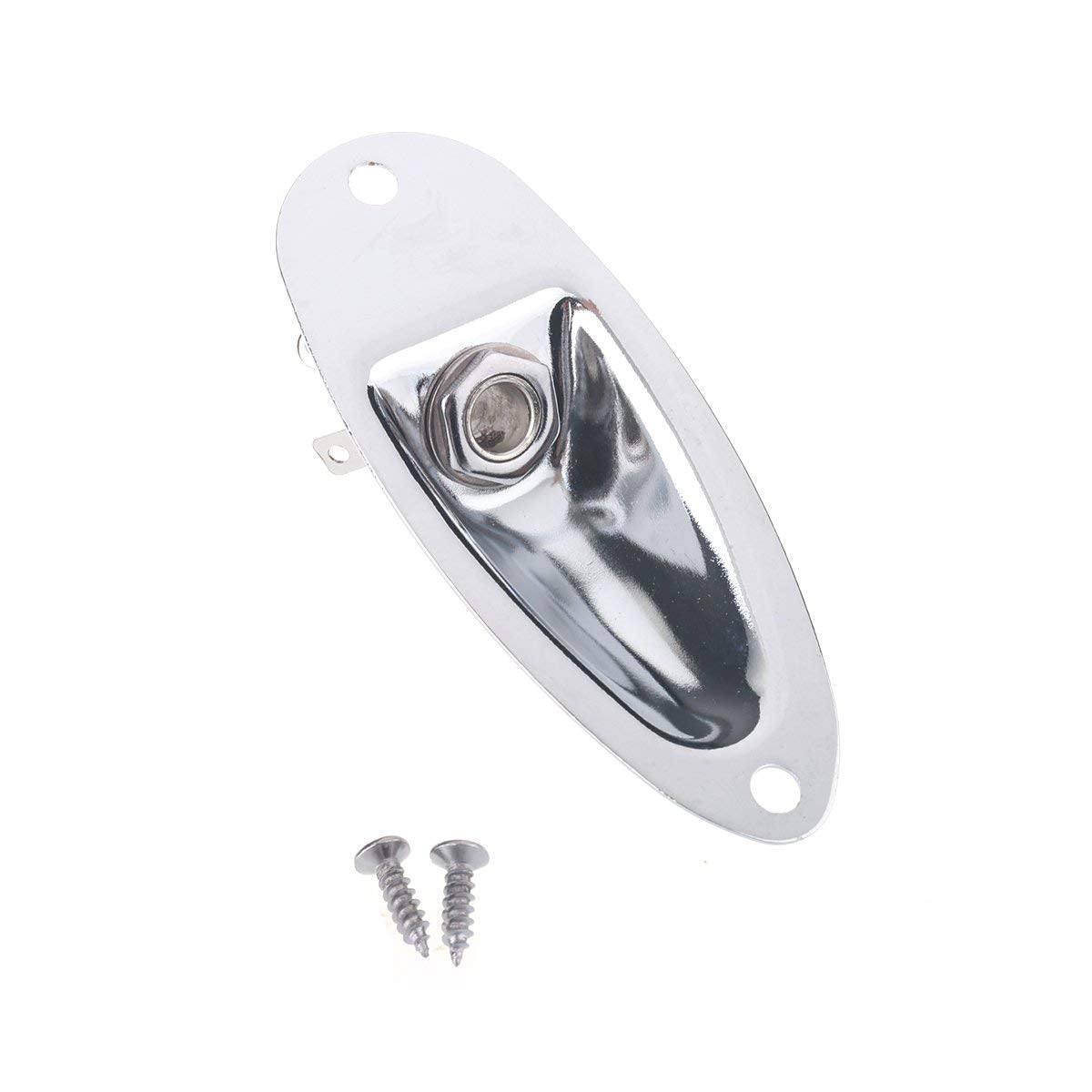 Musiclily Boat Style 1/4'' Loaded Guitar Pickup Output Jack Plug Socket Plate Jack Ferrule For Fender Strat Stratocater Electric