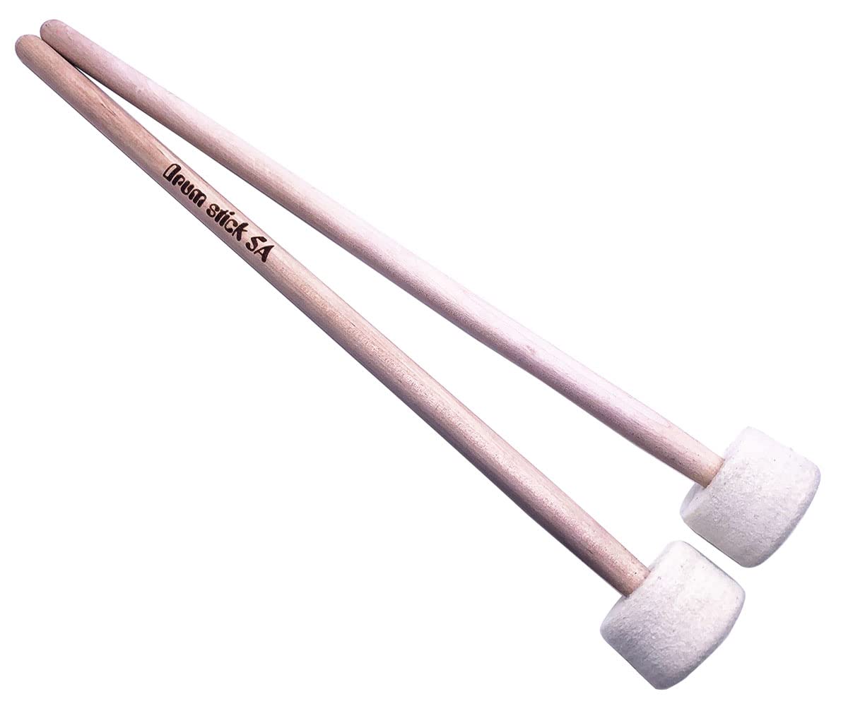 TUOREN Drum Timpani Mallet 15 Inch Percussion Mallets Sticks Felt Mallet with Maple Handle 1Pairs