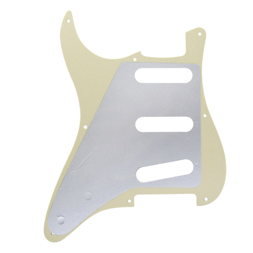FLEOR SSS 8 Hole Vintage ST Pickguard Guitar Back Plate with Screw for Vintage ST Style Guitar Parts, 4Ply Aged Pearl