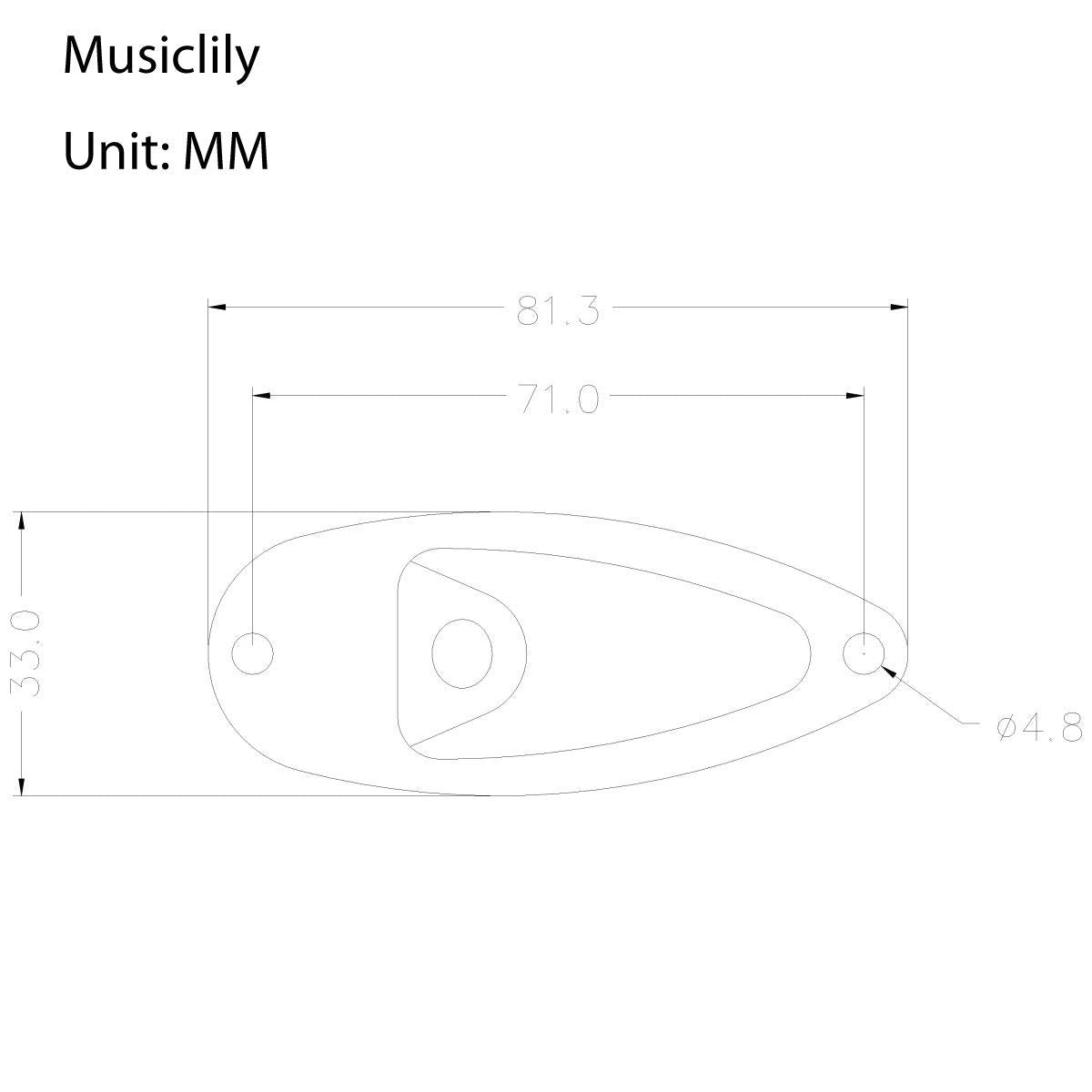 Musiclily Boat Style 1/4'' Loaded Guitar Pickup Output Jack Plug Socket Plate Jack Ferrule for Fender Strat Stratocater Electric