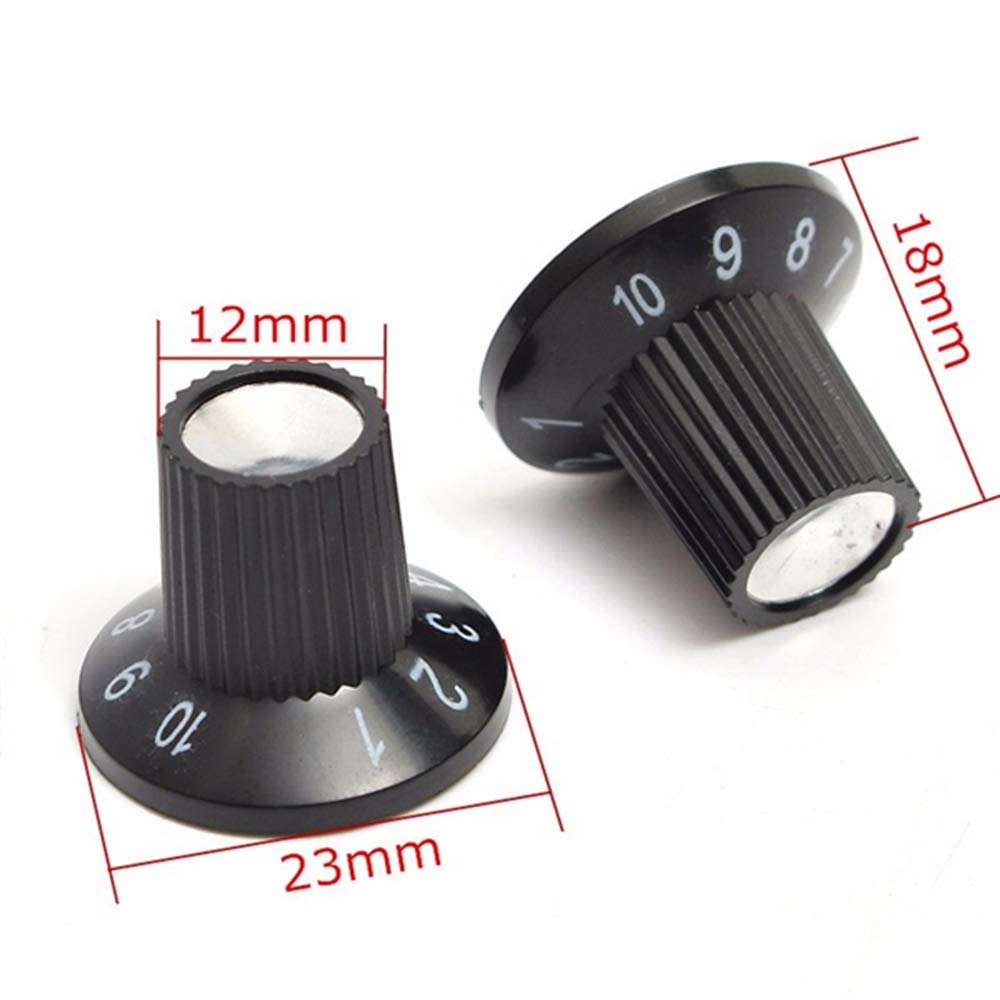 FASTROHY 12Pcs Guitar AMP Knob Amplifier Skirted Knobs Volume Tone Control for Fender, Black
