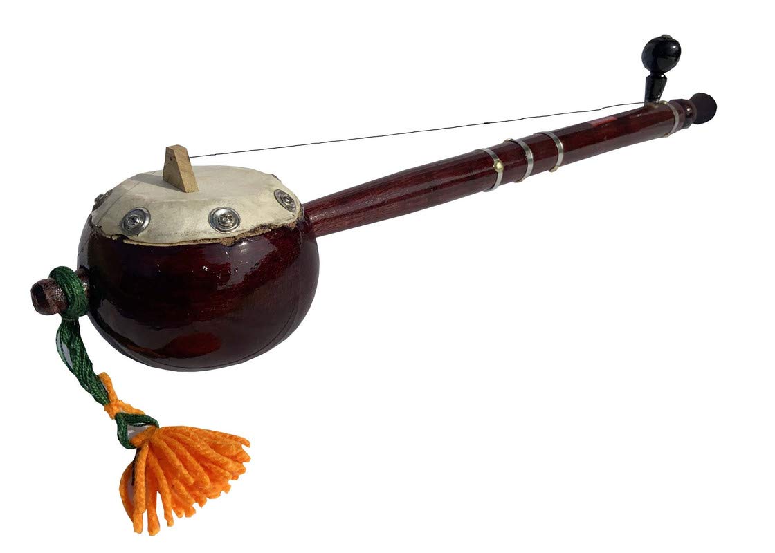 Ganpati Traders Professional Ektaraa Wooden For Indian Folk And Classic Music, 22 Inches (Brown)
