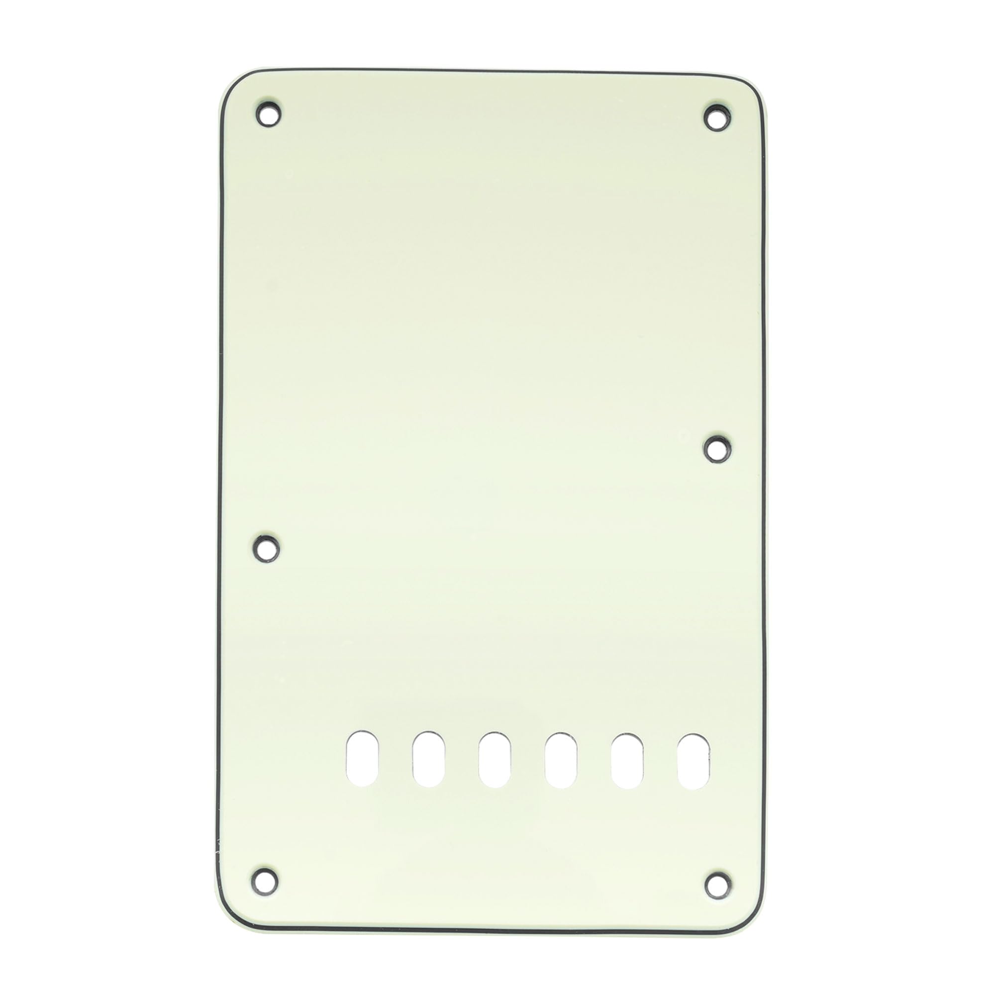 Musiclily 6 Holes Guitar Back Plate Cavity Cover Pickguard for Fender Standard Stratocaster Strat ST Vintage Style, 3Ply Ivory