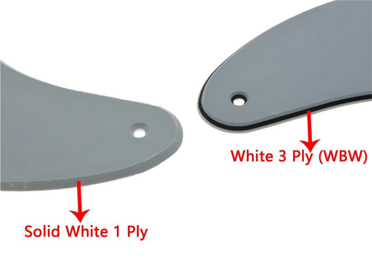 KAISH American Vintage 5 Hole Tele Pickguard TL Guitar Pick Guard Scratch Plate for Tele/Telecaster White 1 Ply