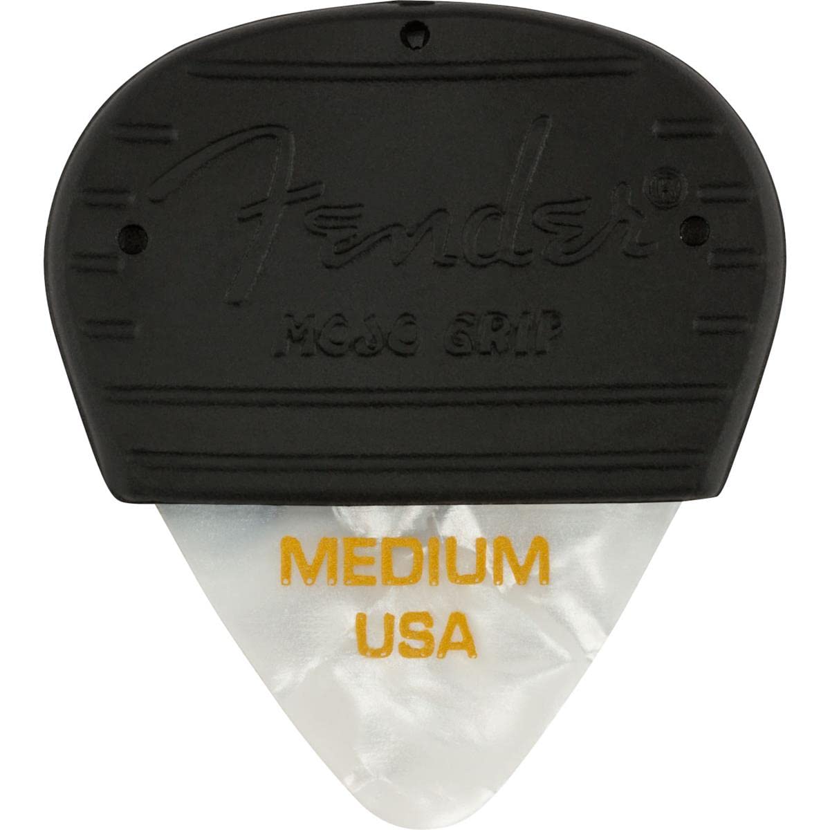 Fender Mojo Grip Guitar Picks 351 Shape, Celluloid, White Moto, Medium, 3-Pack