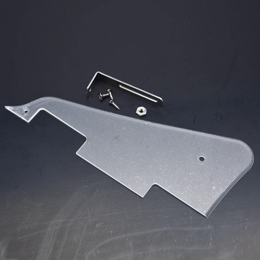KAISH Clear LP Guitar Pickguard with Chrome Stainless Steel Bracket and Steel Mounting Screws for USA Les Paul
