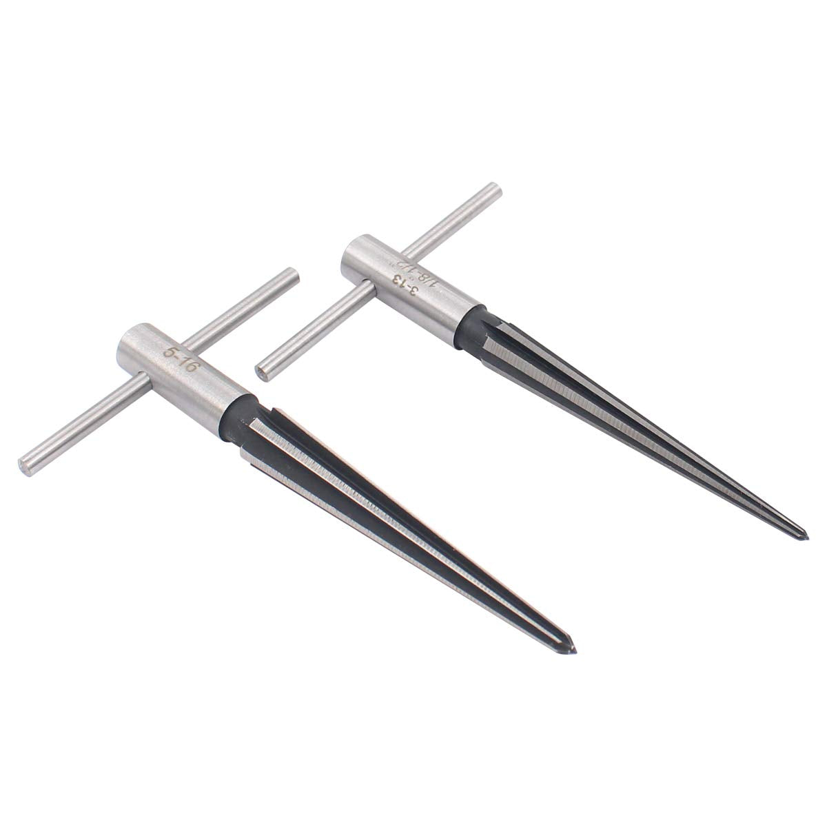 ApplianPar T Shape Handle Taper Reamer 3-13mm and 5-16mm Bridge Pin Hole Hand Held Tapered Reamers 6 Fluted Chamfer Chaser Reami