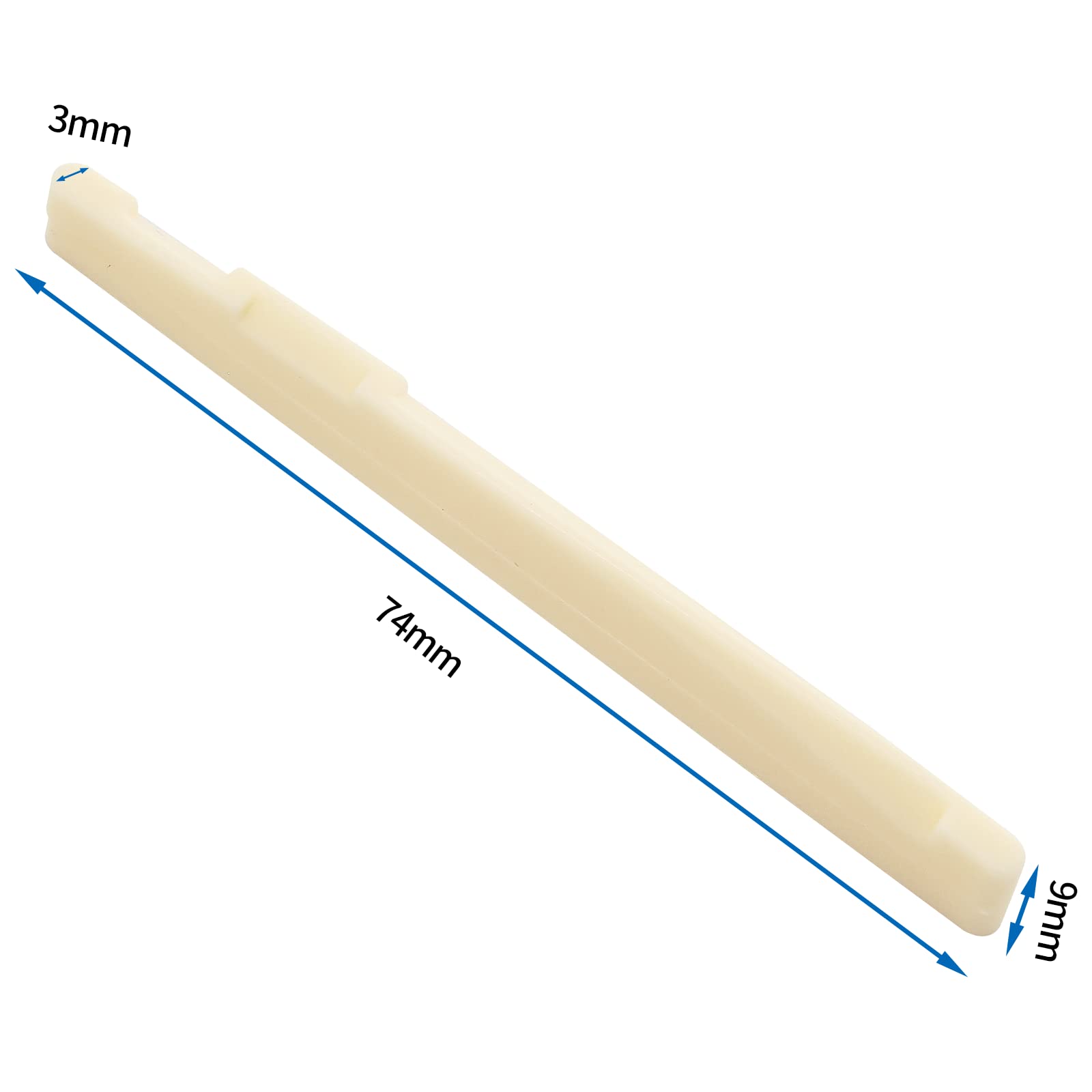 Litoexpe 4 Pcs Acoustic Guitar Bridge Saddles, Fit for 74mm & 72mm Bridge Slot, Bone Original Color