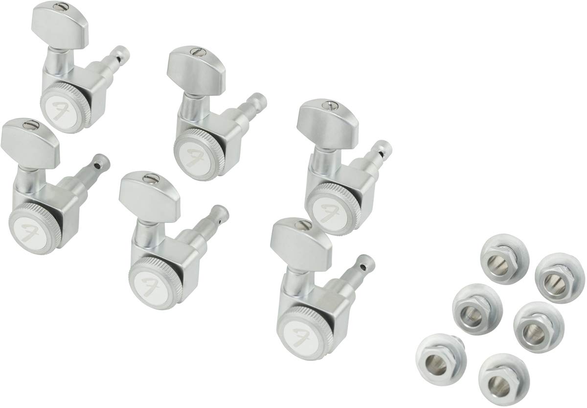 Fender Deluxe Locking Staggered Guitar Tuners, Brushed Chrome