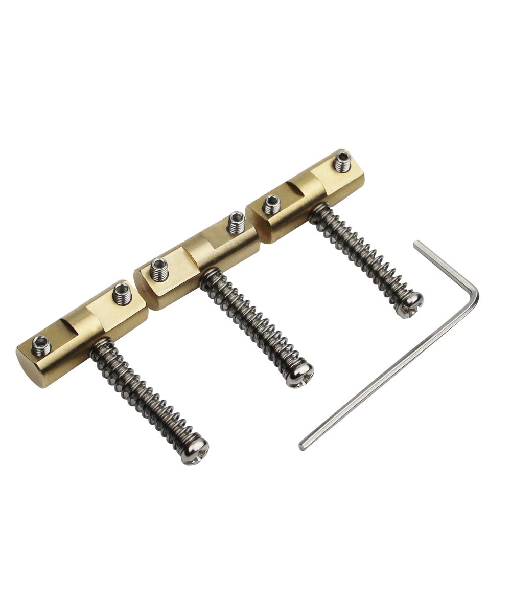 Guyker Brass Compensated Bridge Saddles Set of 3-10.8mm Barrel In-Tune Bridge Saddle with Wrench Compatible with Vintage-style T