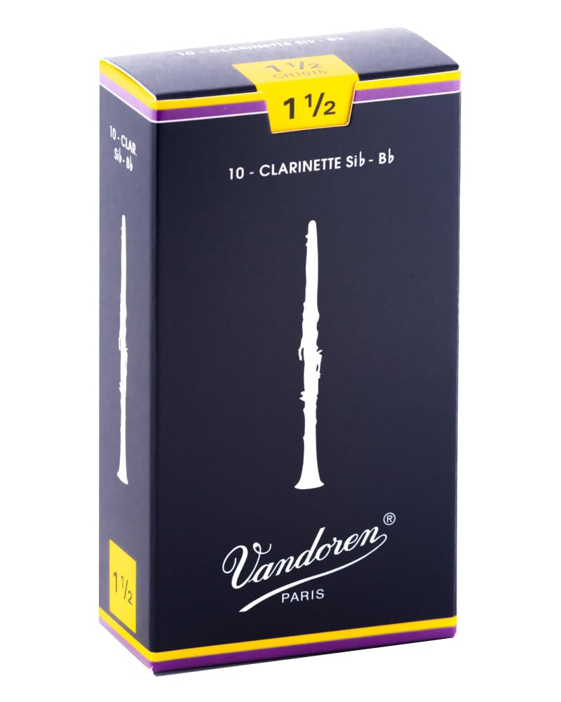 Vandoren CR1015 Bb Clarinet Traditional Reeds Strength 1.5; Box of 10