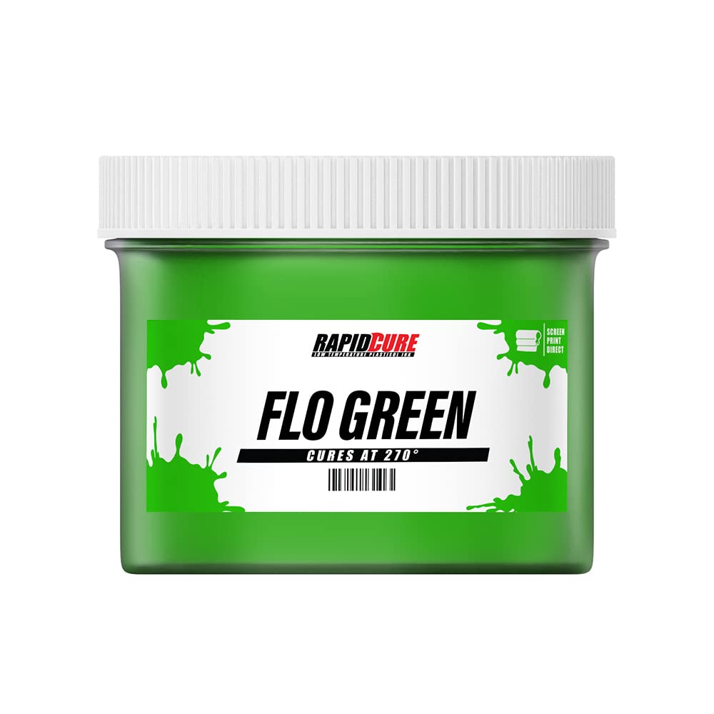 Rapid Curea Fluorescent Green Screen Printing Ink (Pint - 16Oz) - Plastisol Ink For Screen Printing Fabric - Low Temperature Cur