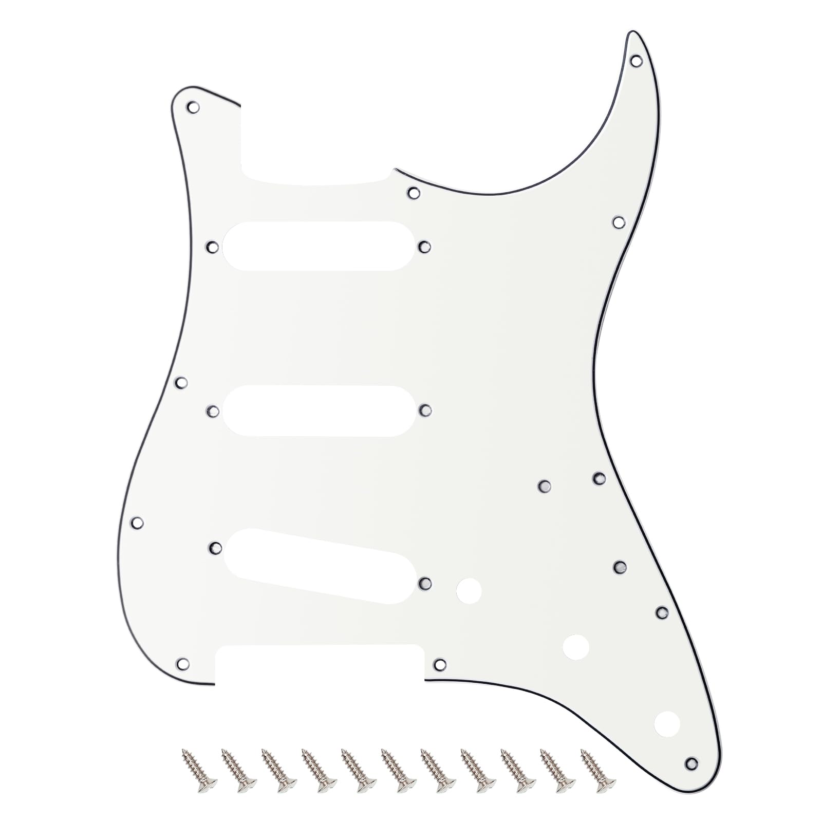 Banworks 3 Ply Strat Sss Pickguard 11-Hole Electric Guitar Pickguard Scratch Plate For Usa/Mexican Fender Modern Style Standard