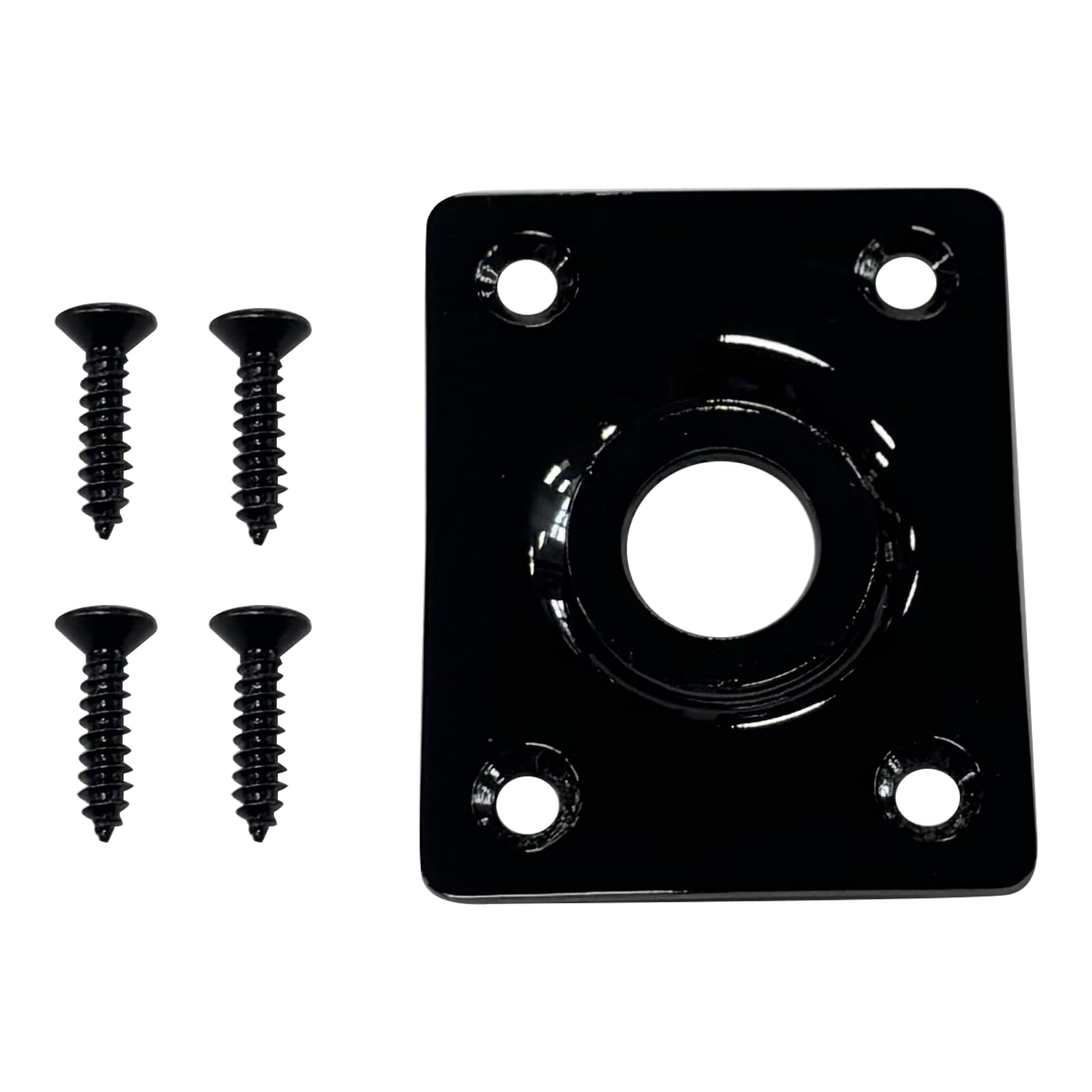 OVSAL Flat Bottom Jack Socket Plate Stainless Steel Flat Base Rectangle Output Jackplate Compatible with LP Les Paul TL Tele Tel