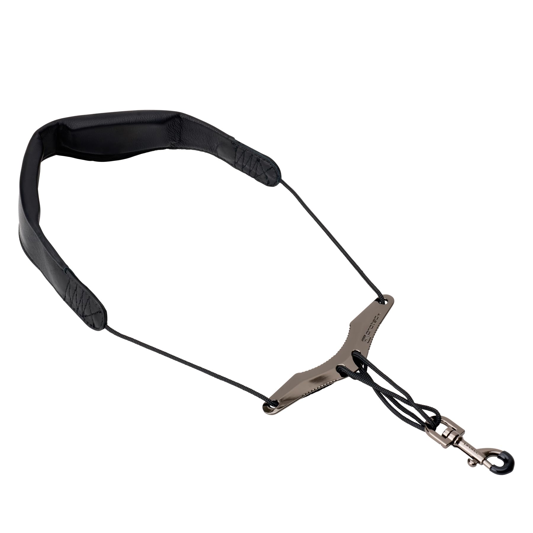 Pro Tec LC310M 22-Inch Leather - Less-Stress Saxophone Neck Strap with Metal Snap, Black