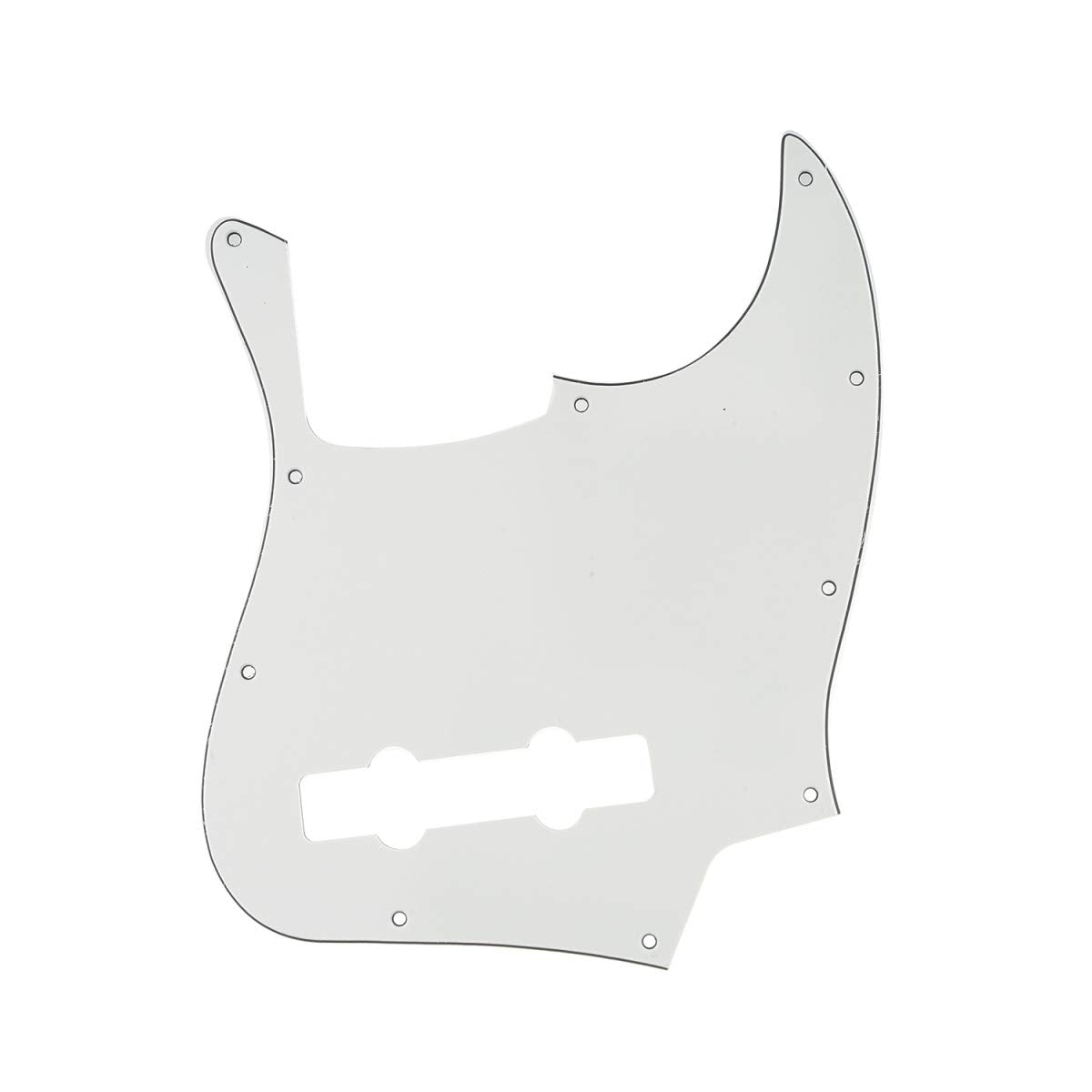 Musiclily Pro 5-String 10-Hole Contemporary J Bass Pickguard For Fender Mexican Jazz Bass, 3Ply Parchment
